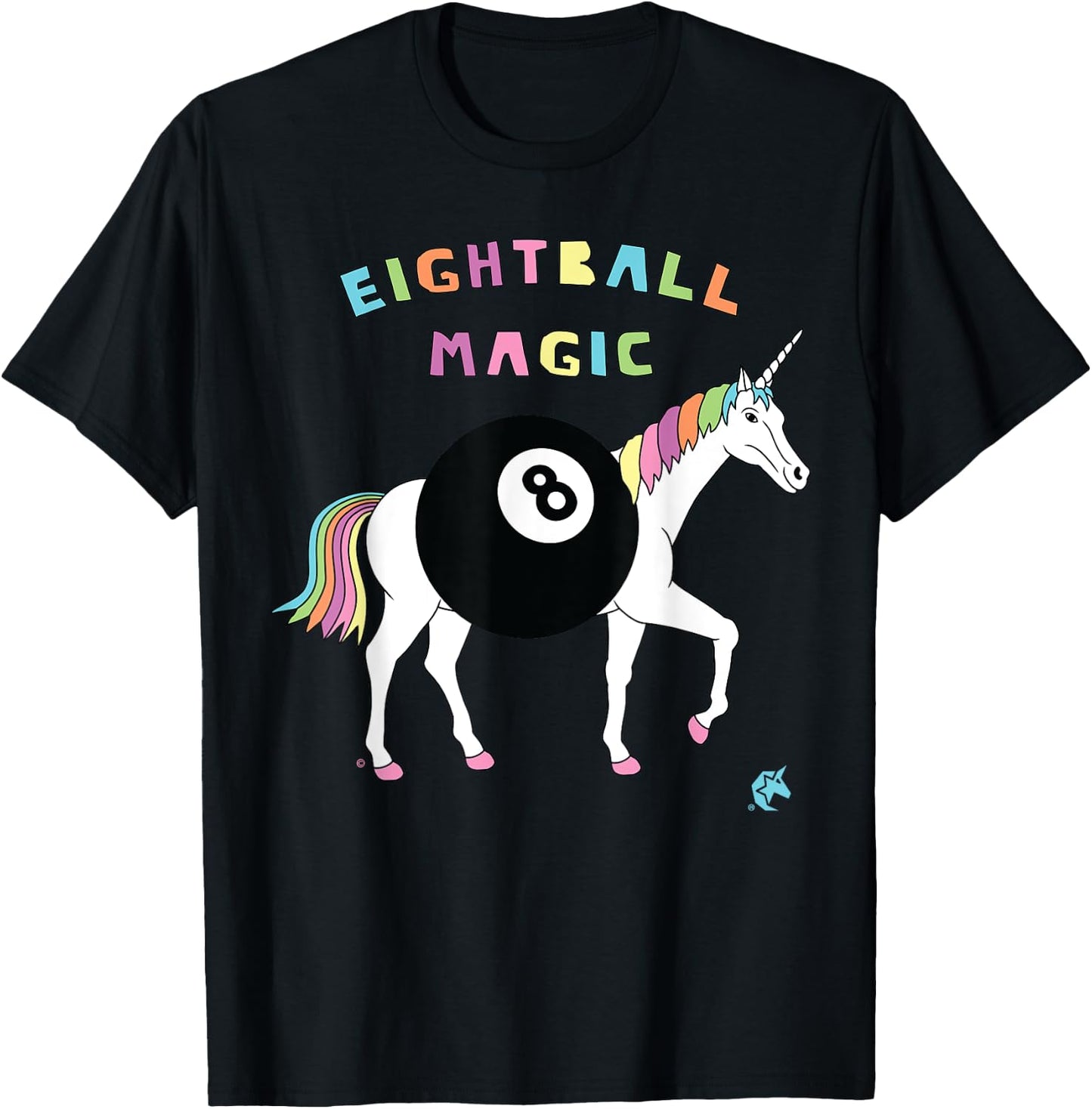 Eight ball Magic Unicorn T-Shirt - T-Shirt | Black
