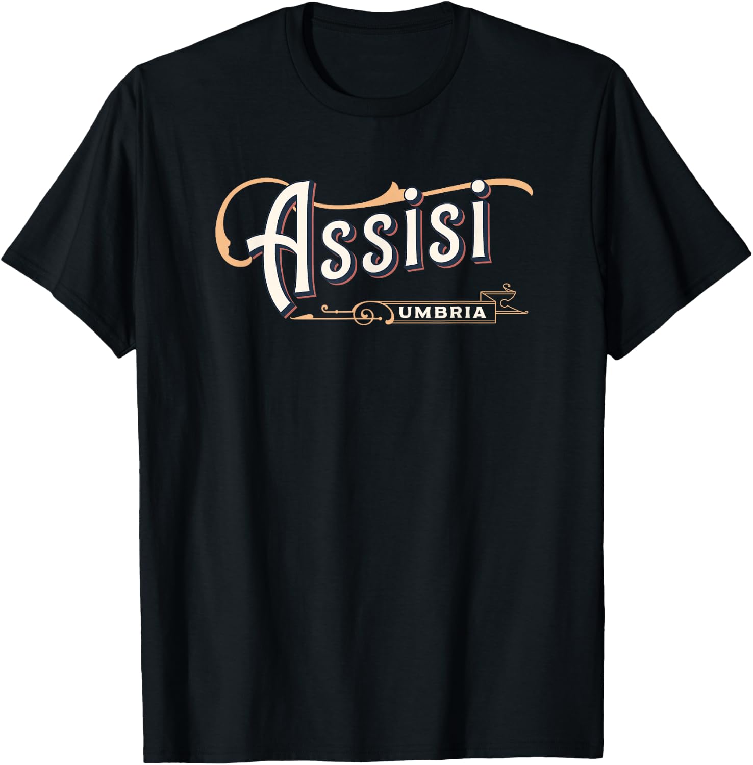 Assisi Umbria Italian Vacation T-Shirt - T-Shirt | Black