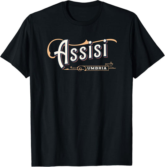 Assisi Umbria Italian Vacation T-Shirt - T-Shirt | Black