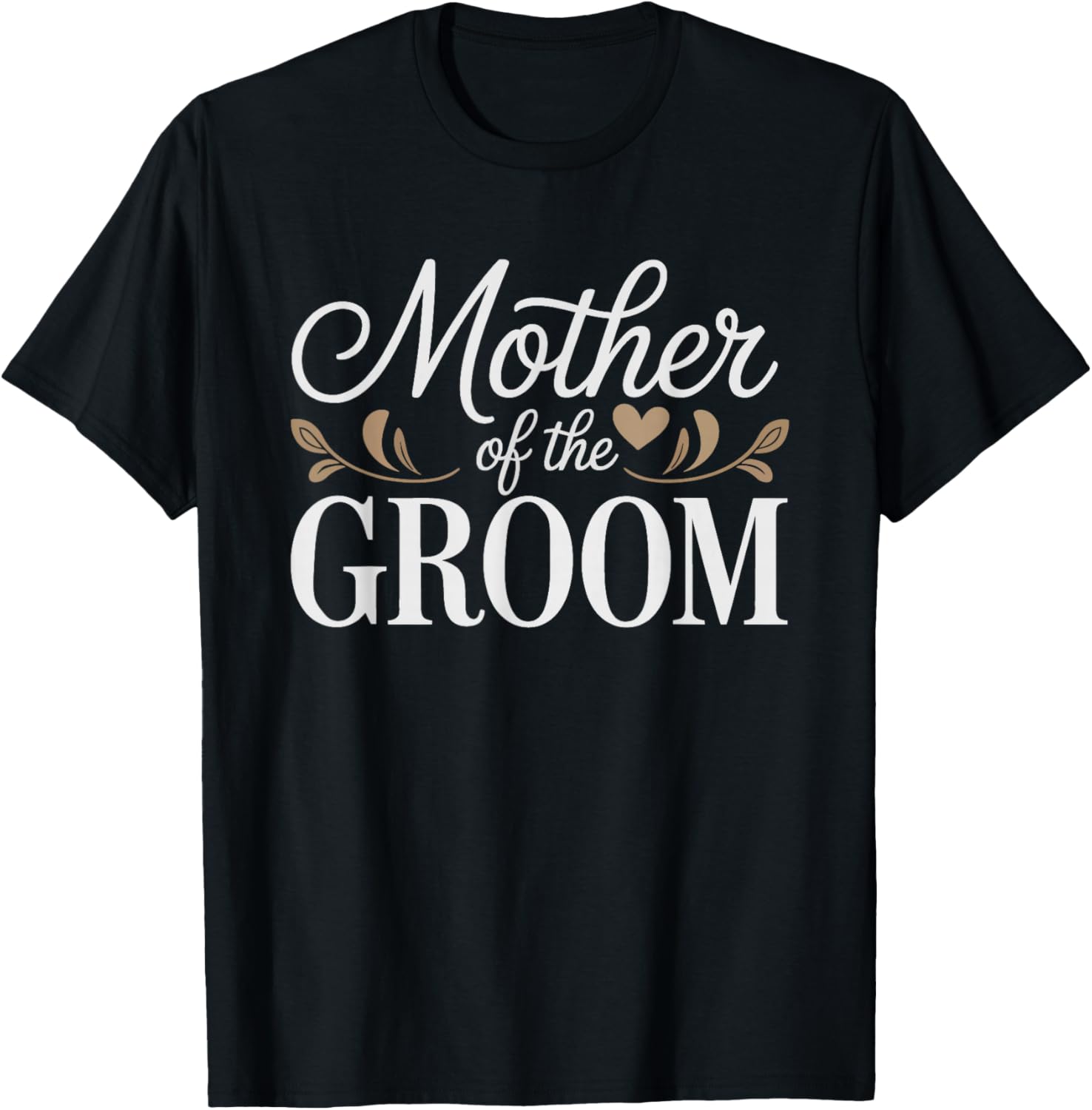 Mother Groom Retro Floral Badge Wedding Mom Groom's Elegant T-Shirt - T-Shirt | Black