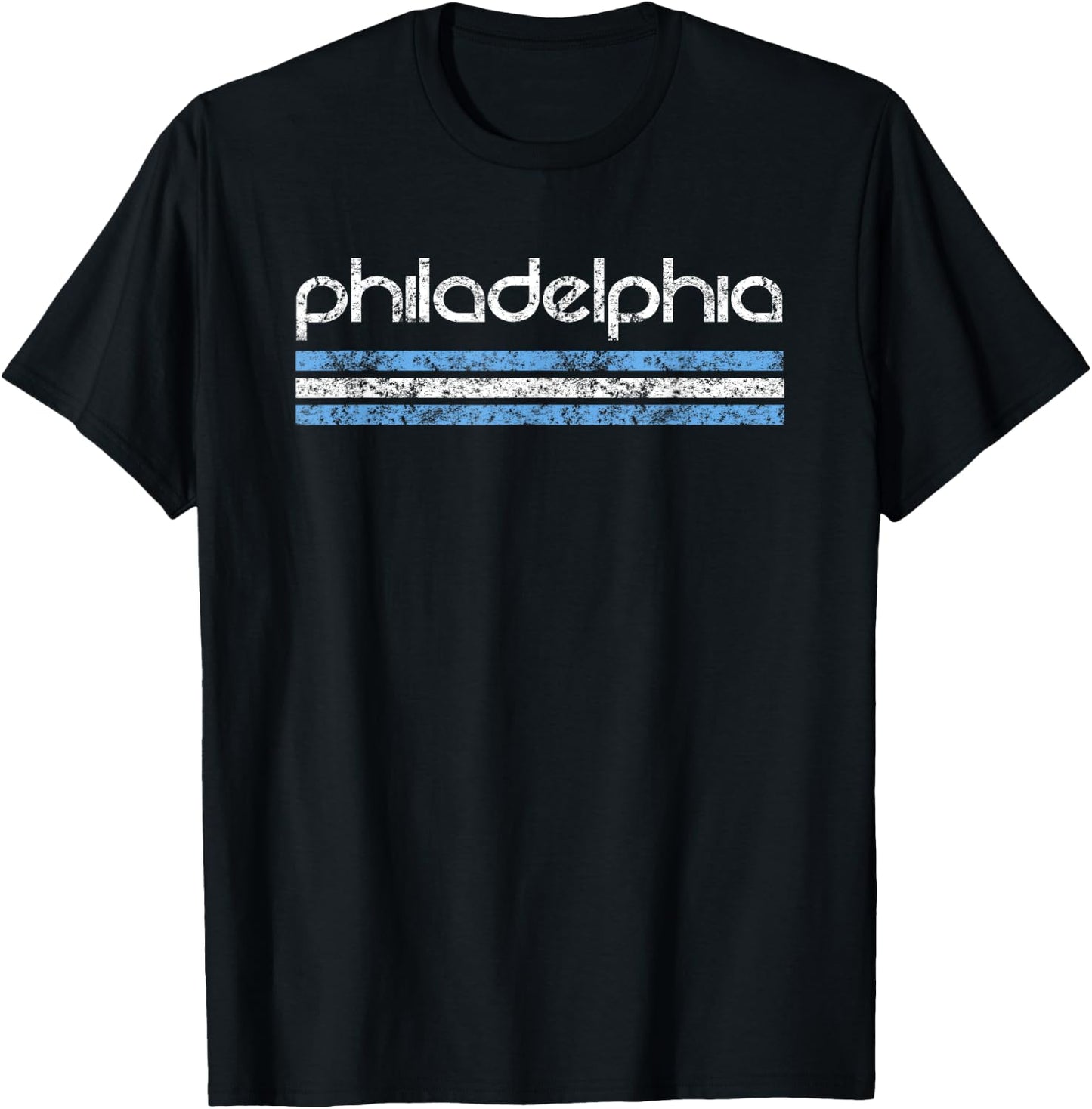 Philadelphia Pennsylvania Retro Vintage Weathered T-Shirt - T-Shirt | Black