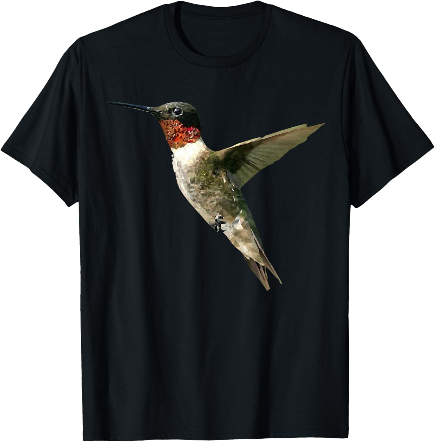 Birds Of A Feather Fly On Little Hummingbird , Adult, -Adults, Short Sleeve, , Grey, Small T-Shirt - T-Shirt | Black