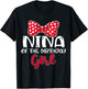 Nina of Birthday Girl Bow Family Celebration Matching T-Shirt - T-Shirt | Black