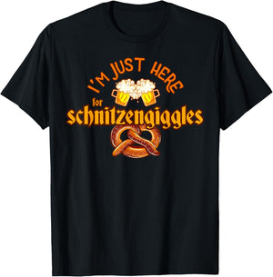 Oktoberfest I'm Just Here For Carved Giggles T-Shirt - T-Shirt | Black