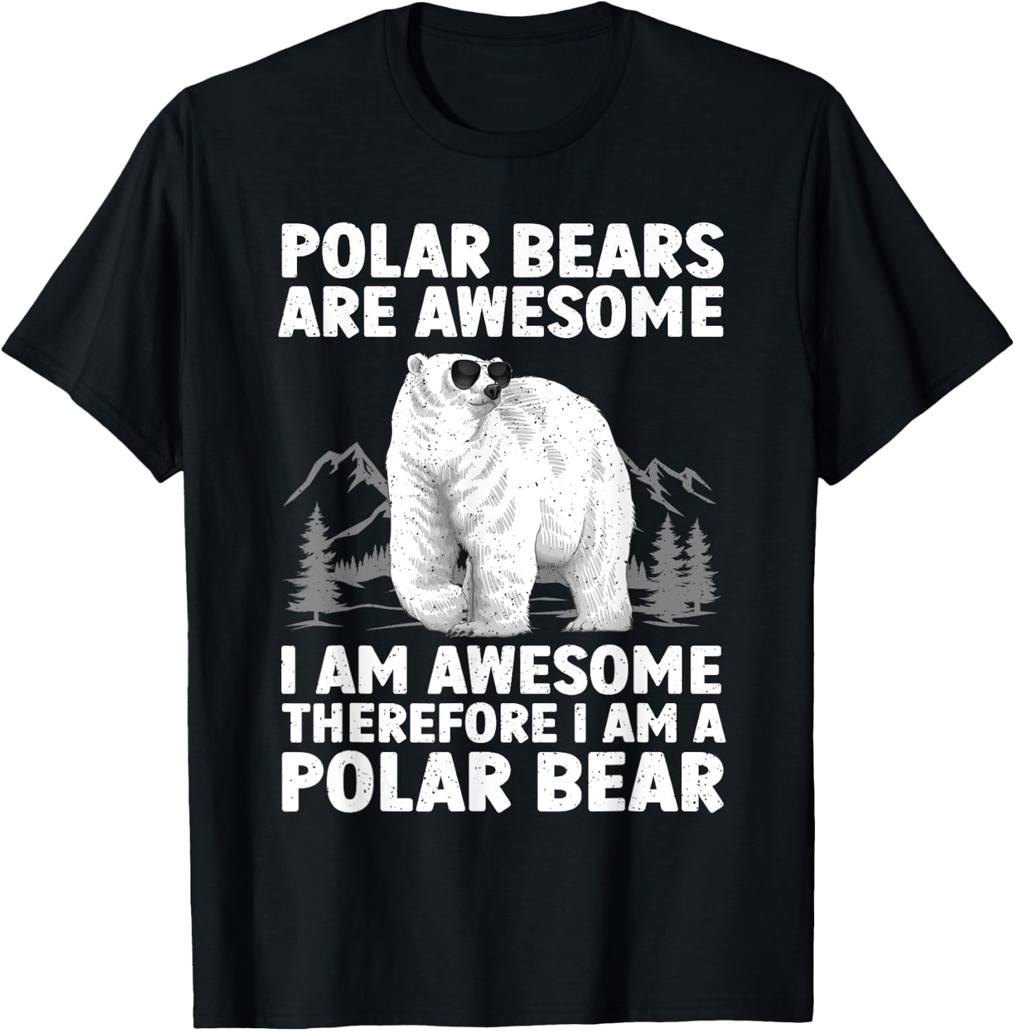 Polar Bear Art Women Kids Arctic Polar Bear Lover T-Shirt - T-Shirt | Black