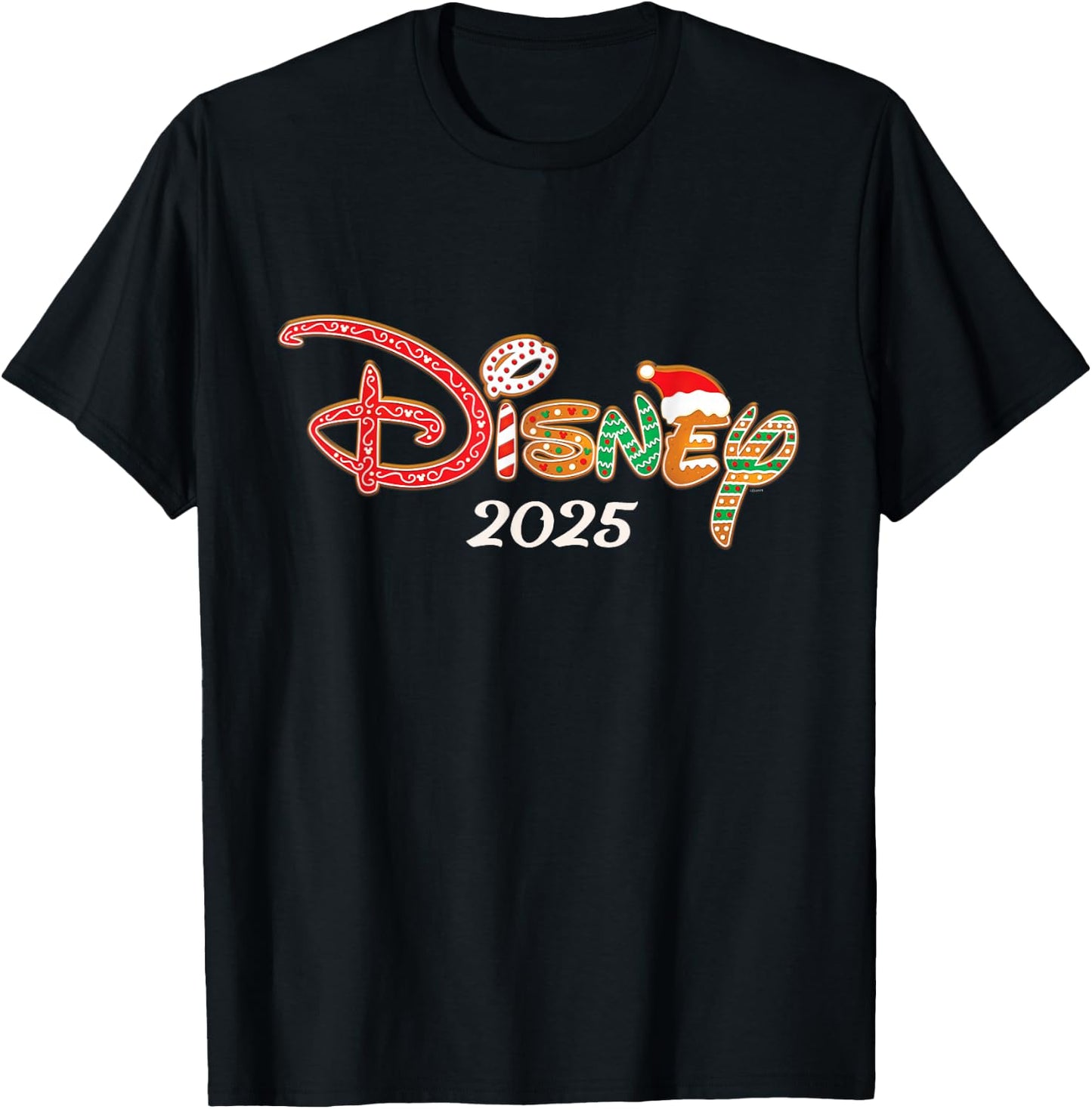 Disney Holiday Christmas Vacation Trip Gingerbread Logo 2025 T-Shirt - T-Shirt | Black