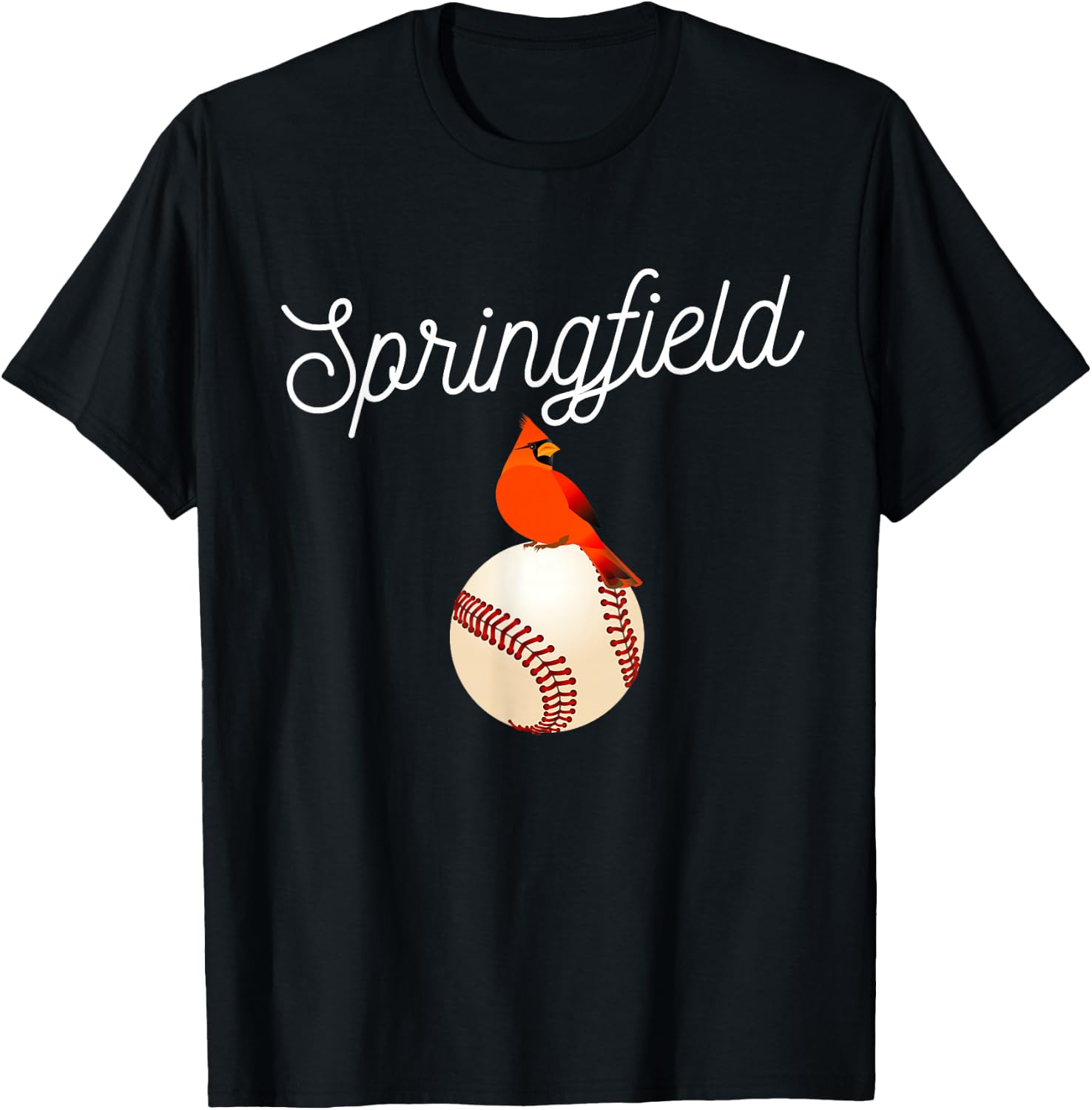 Springfield Red Cardinal For Baseball Lovers T-Shirt - T-Shirt | Black
