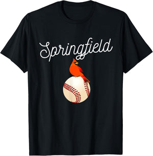 Springfield Red Cardinal For Baseball Lovers T-Shirt - T-Shirt | Black
