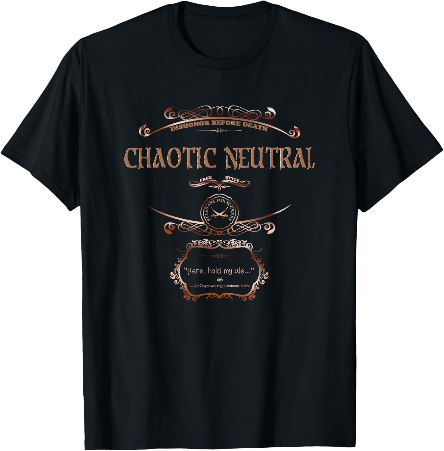 Chaotic Neutral Alignment Gamer Geek RPG T-Shirt - T-Shirt | Black