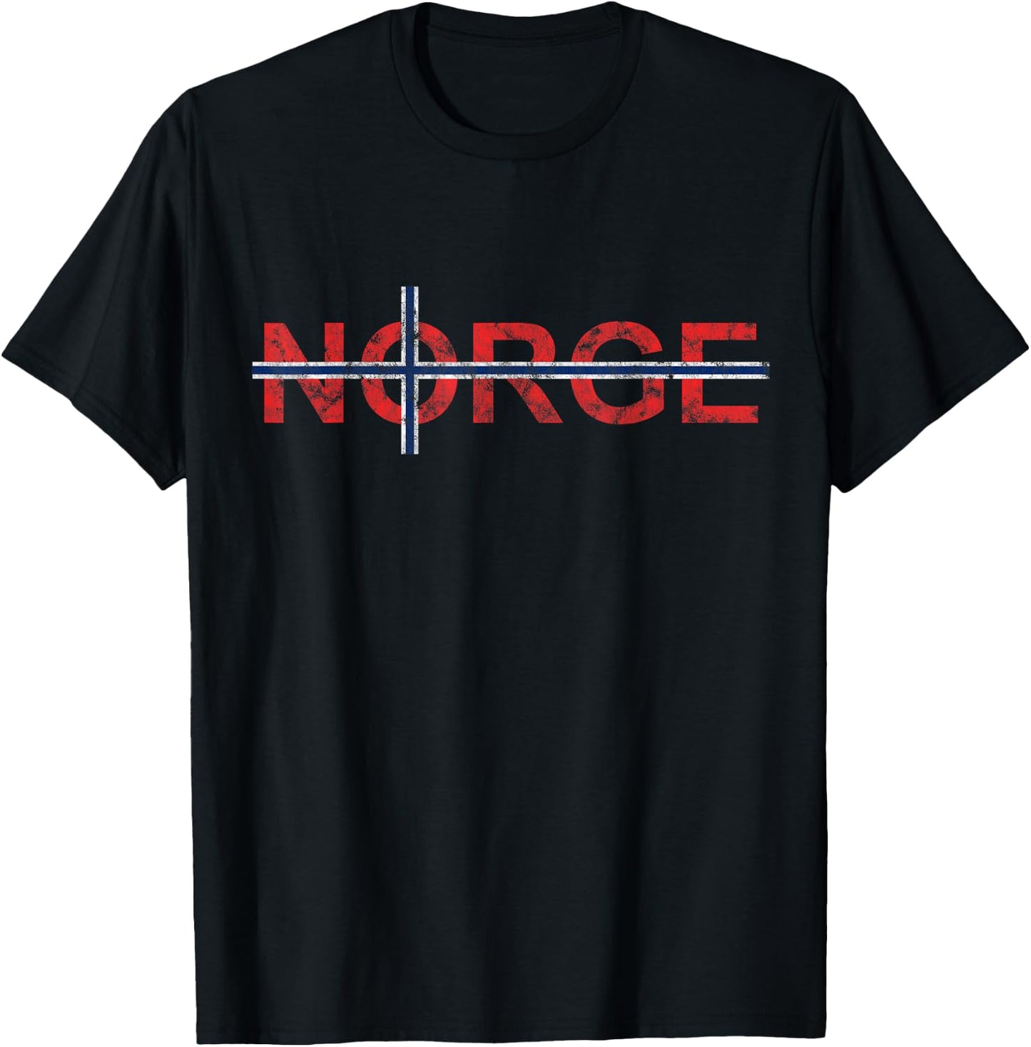 Norge Norway Norwegian Flag Nordic Cross Travel Europe T-Shirt - T-Shirt | Black