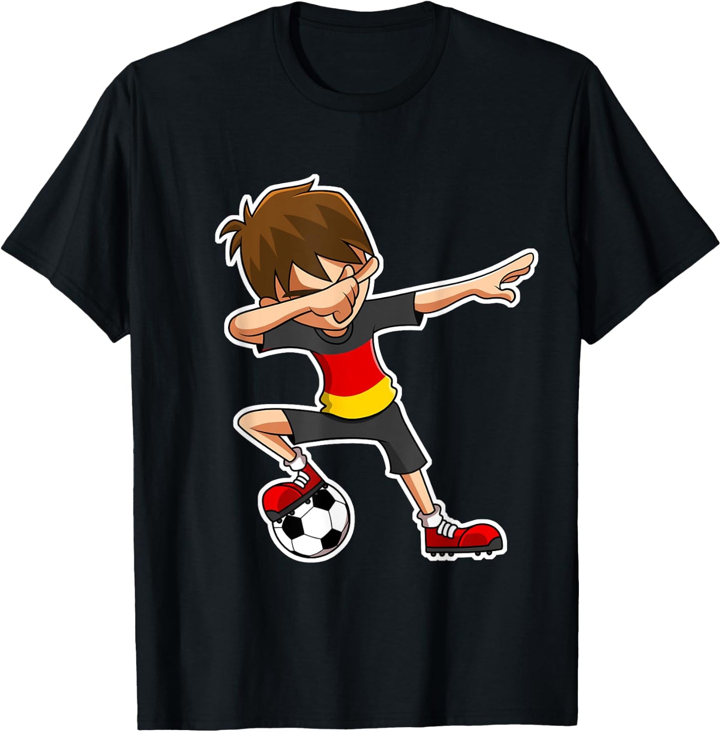 Dabbing Soccer Boy Germany Jersey , German Kids Gift T-Shirt - T-Shirt | Black