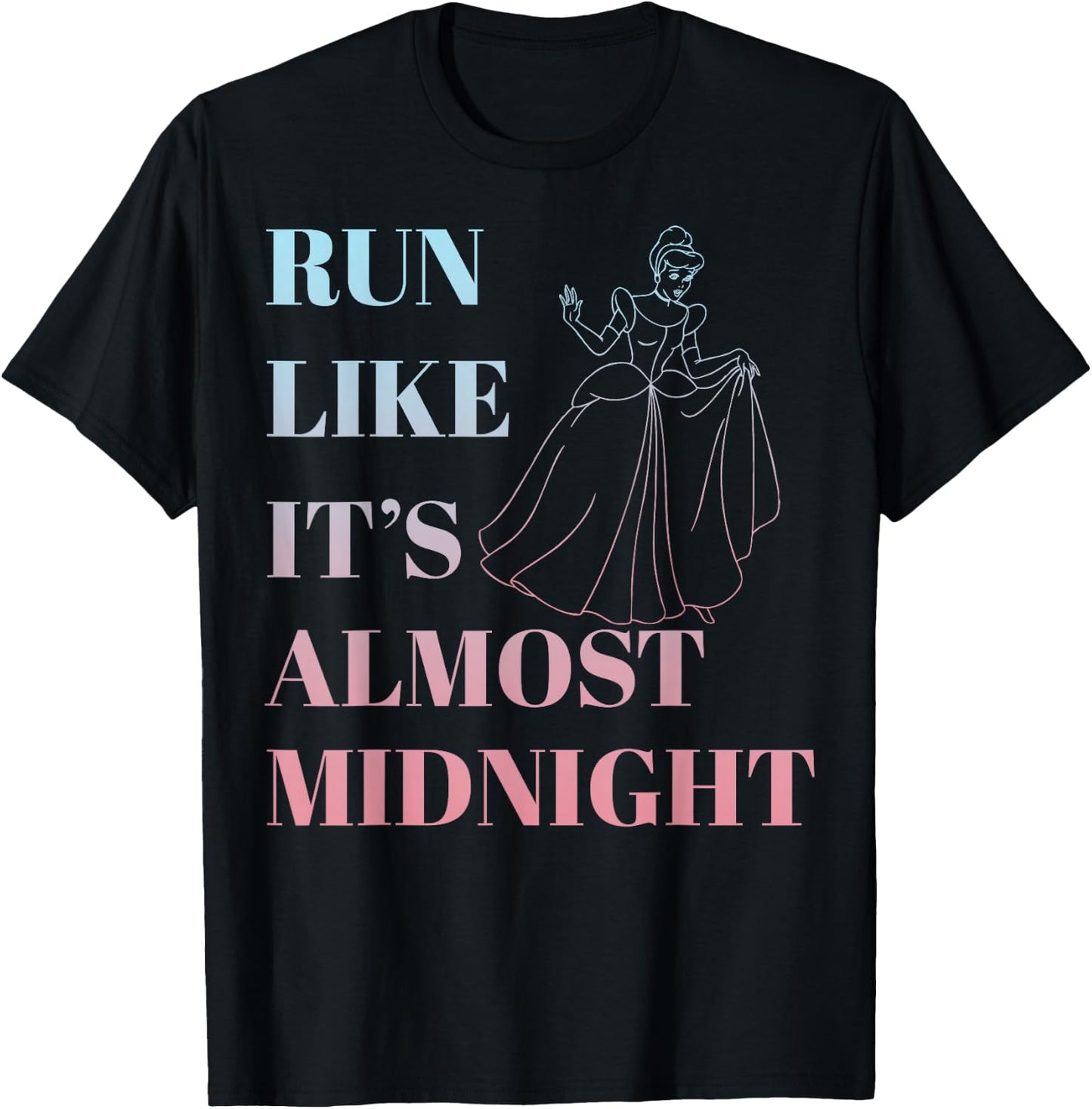 Disney Cinderella Run Like Midnight Ombre T-Shirt - T-Shirt | Black
