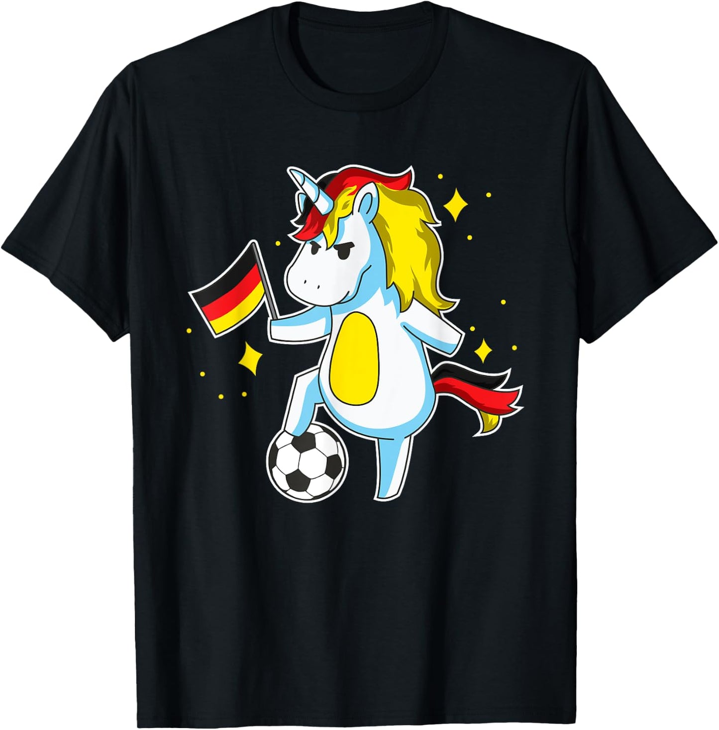 Soccer Unicorn German Jersey Design Germany Football Gift T-Shirt - T-Shirt | Black