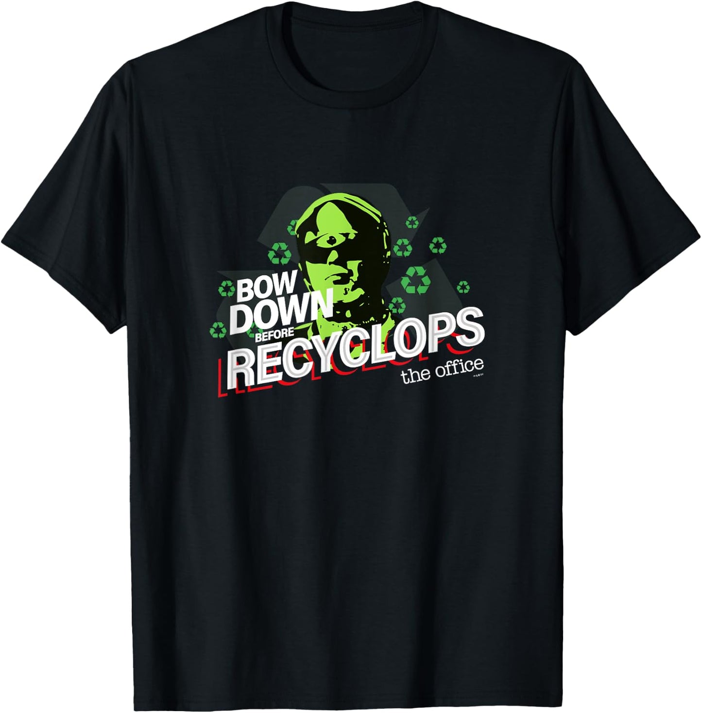 The Office Dwight Schrute Bow Down Before Recyclops T-Shirt - T-Shirt | Black