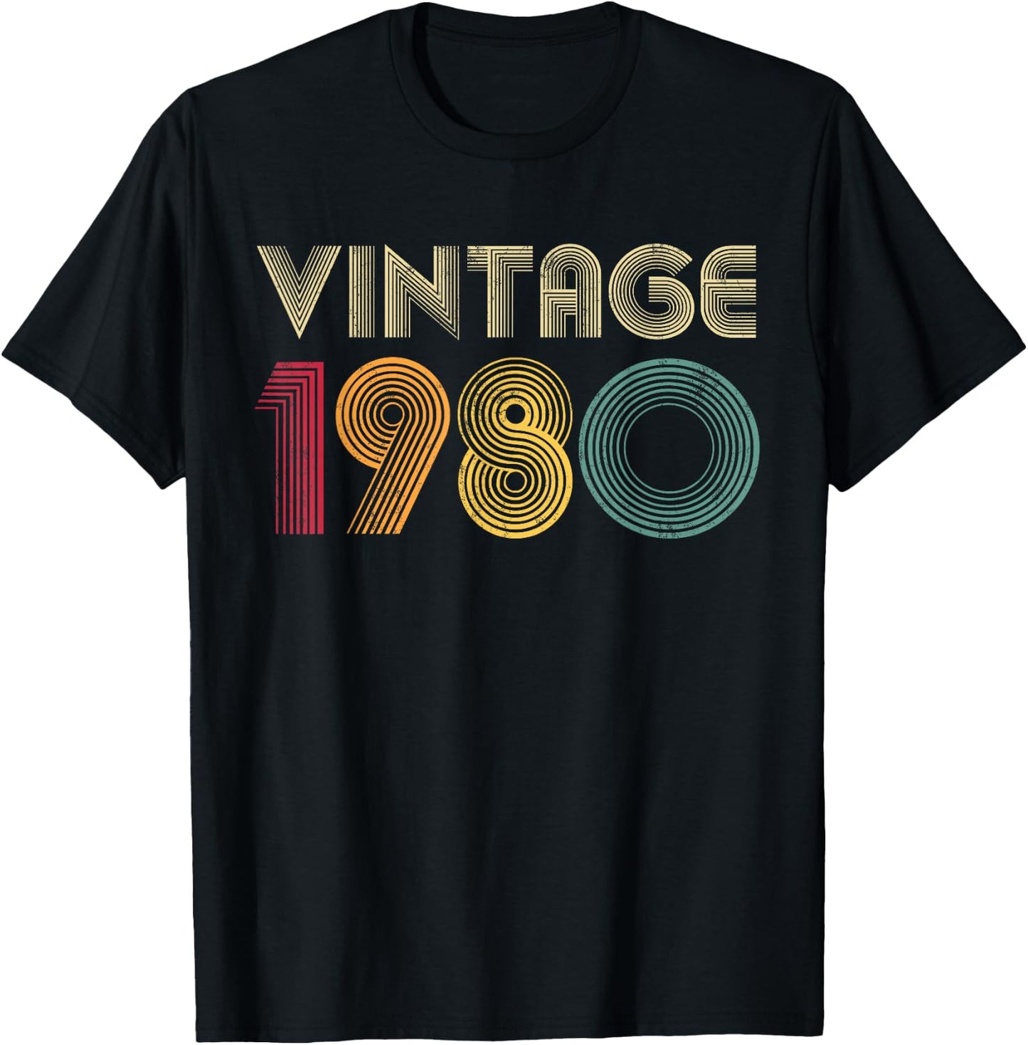 45th Birthday Gift Men 1980 45 Years Old Retro T-Shirt - T-Shirt | Black