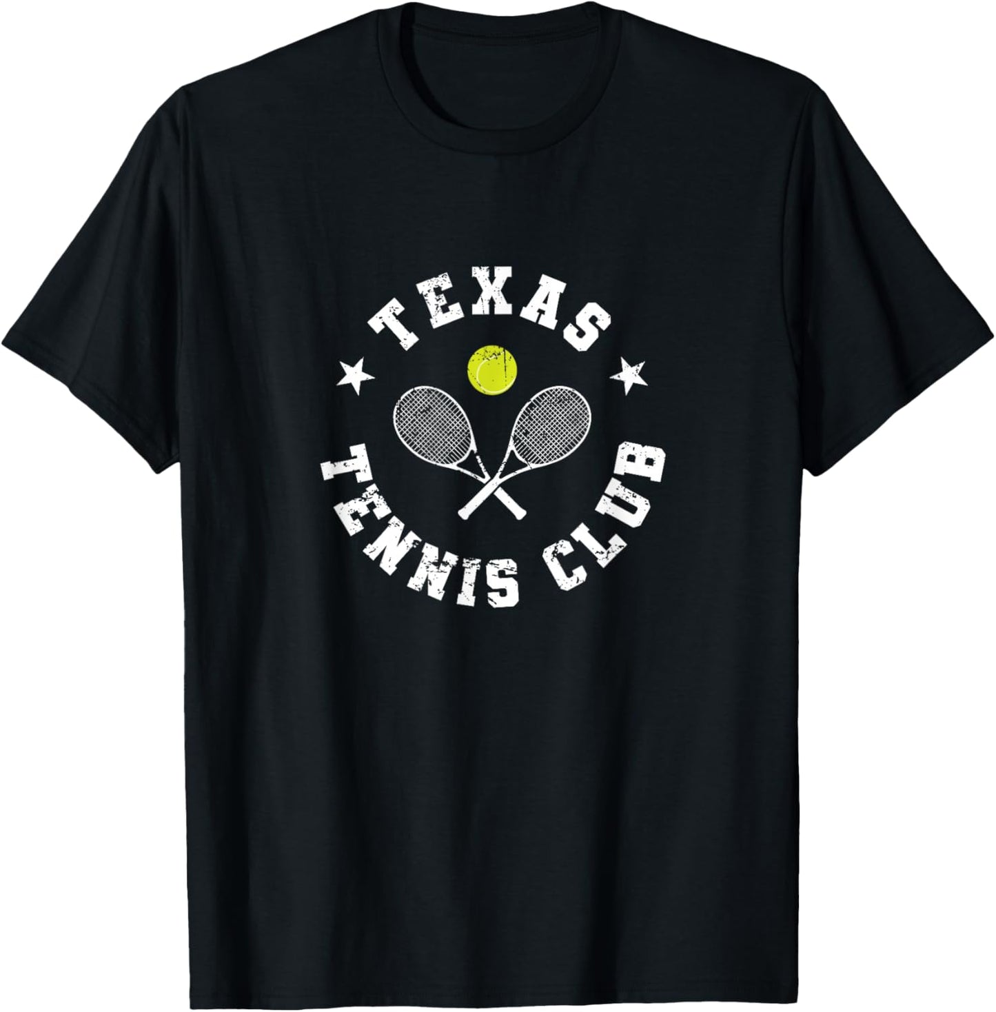 Texas Tennis Club Retro Emblem T-Shirt - T-Shirt | Black