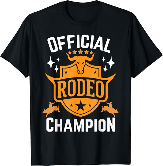 Rodeo Champion Rider Crew Western Cowboy Horses Bulls Rodeo T-Shirt - T-Shirt | Black