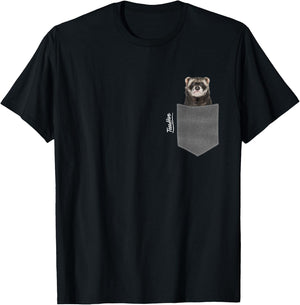 Ferret In Pocket - Men Ferret T-Shirt - T-Shirt | Black
