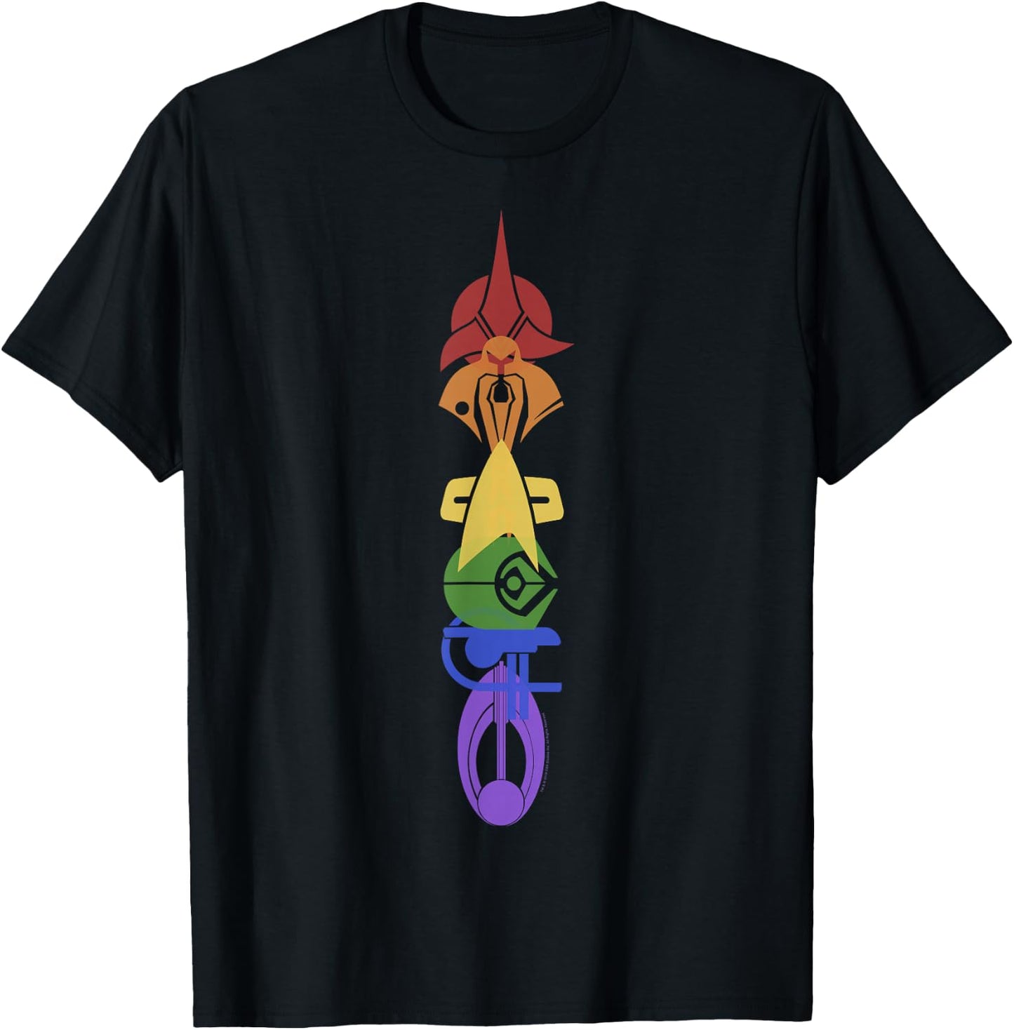 Star Trek: Deep Space Nine United Rainbow Symbol Stack T-Shirt - T-Shirt | Black