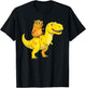 Funny Capybara Riding Cute Dinosaur T-Rex Lovers T-Shirt - T-Shirt | Black