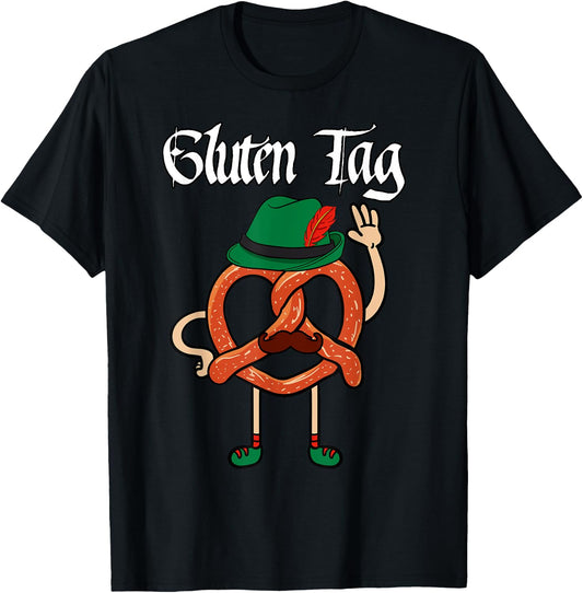 Oktoberfest Shirt German Gluten Pretzel Lover Germany Gift T-Shirt - T-Shirt | Black