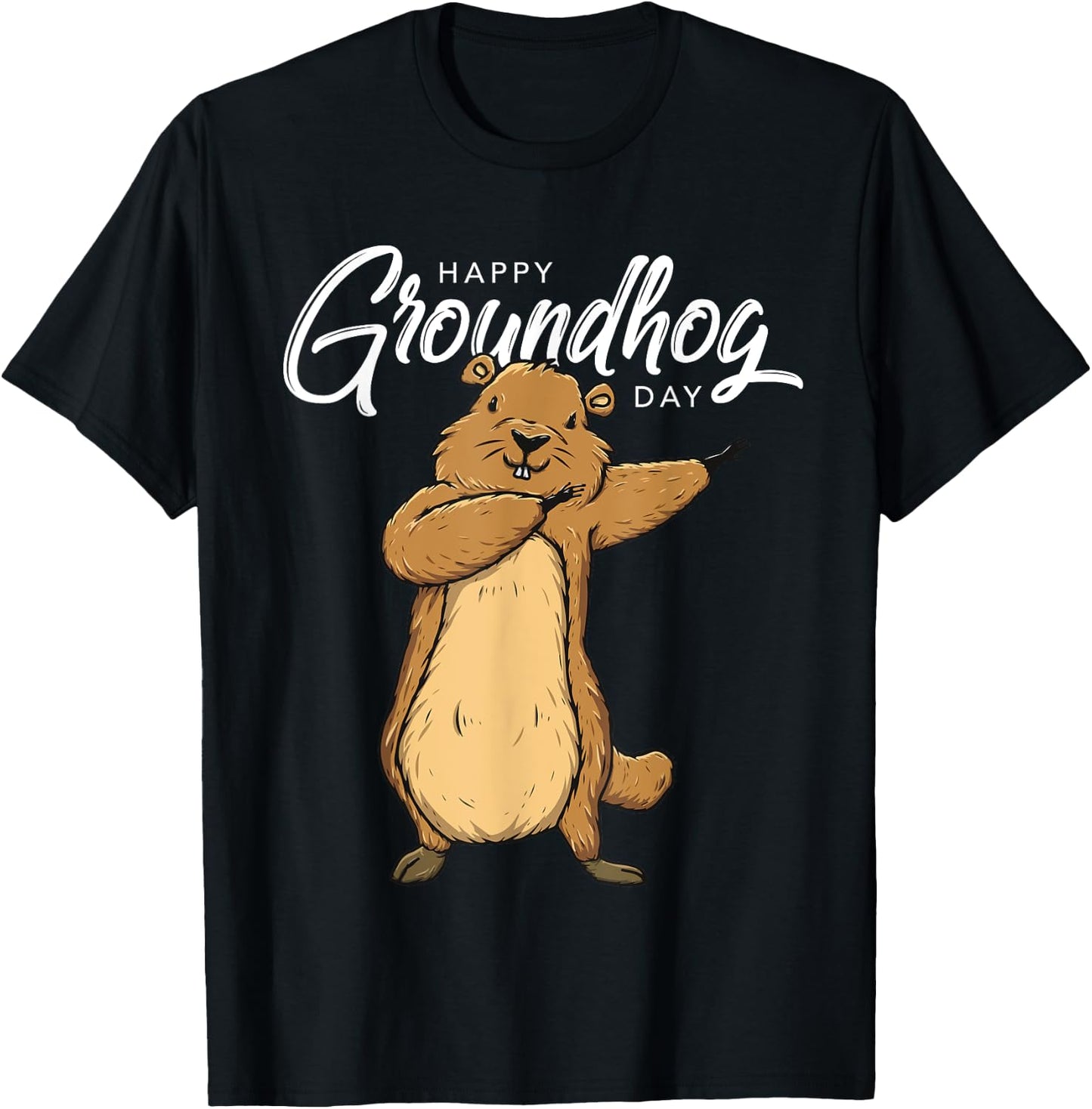 Happy Groundhog Day 2nd February Celebration Gift T-Shirt - T-Shirt | Black