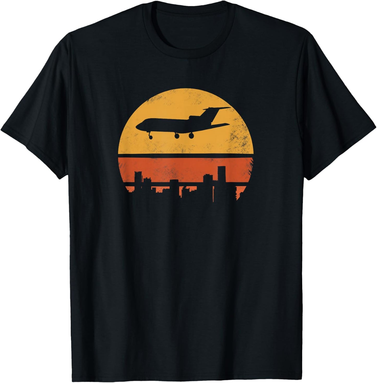 Retro Jet Airplane T-Shirt - T-Shirt | Black