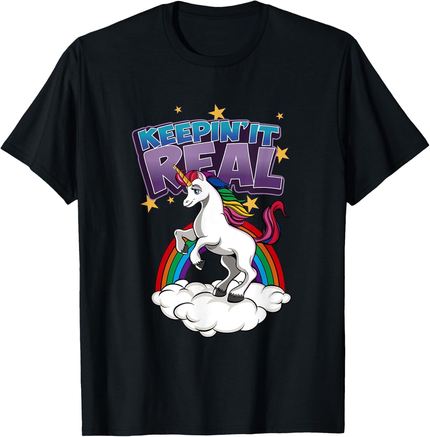 Keepin It Real Unicorn T-Shirt - T-Shirt | Black