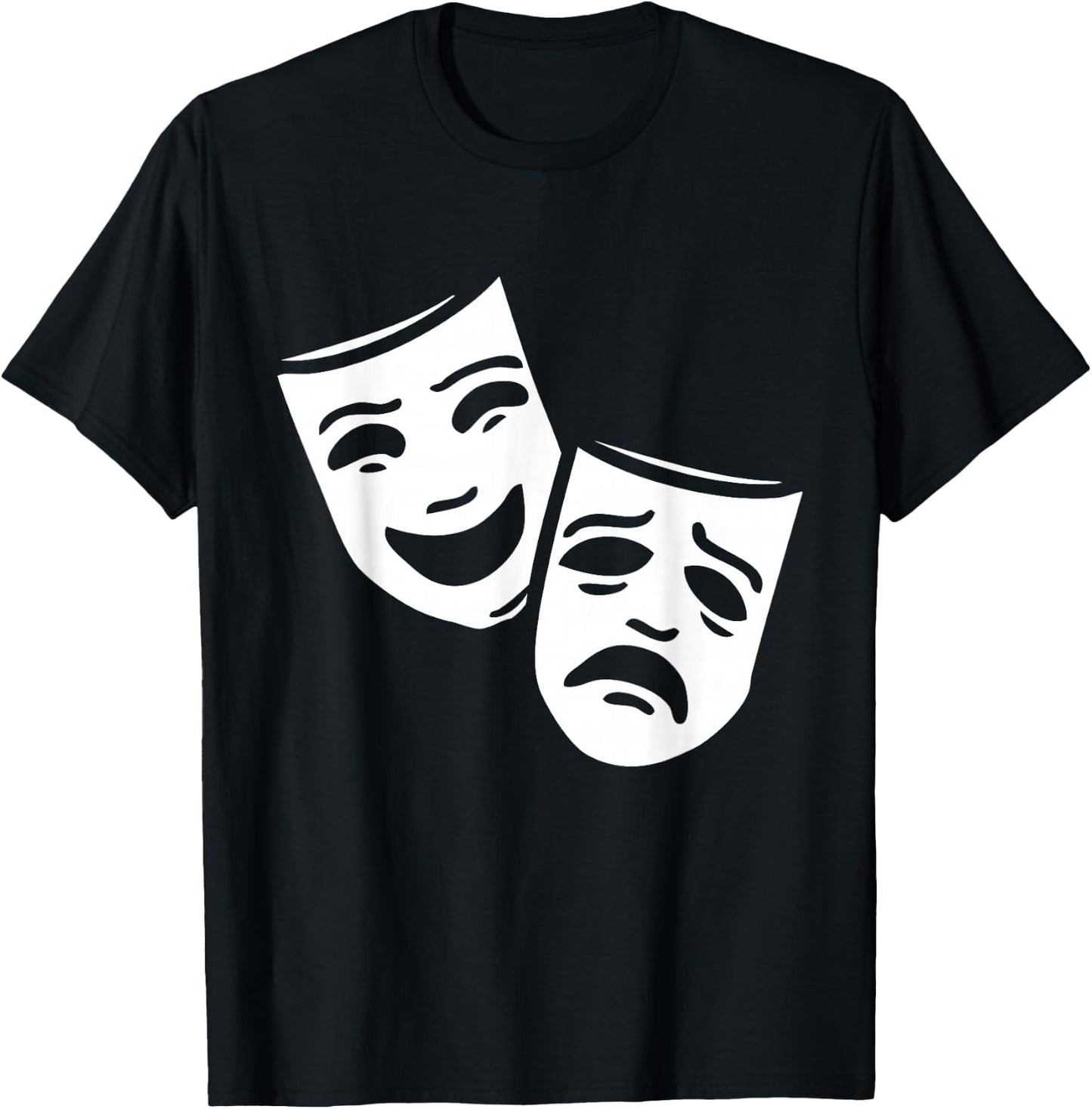 Comedy And Tragedy Greek Theater Masks T-Shirt - T-Shirt | Black