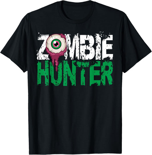 Zombie Hunter Halloween Shirt Cute with an Eye Hunting Gift T-Shirt - T-Shirt | Black