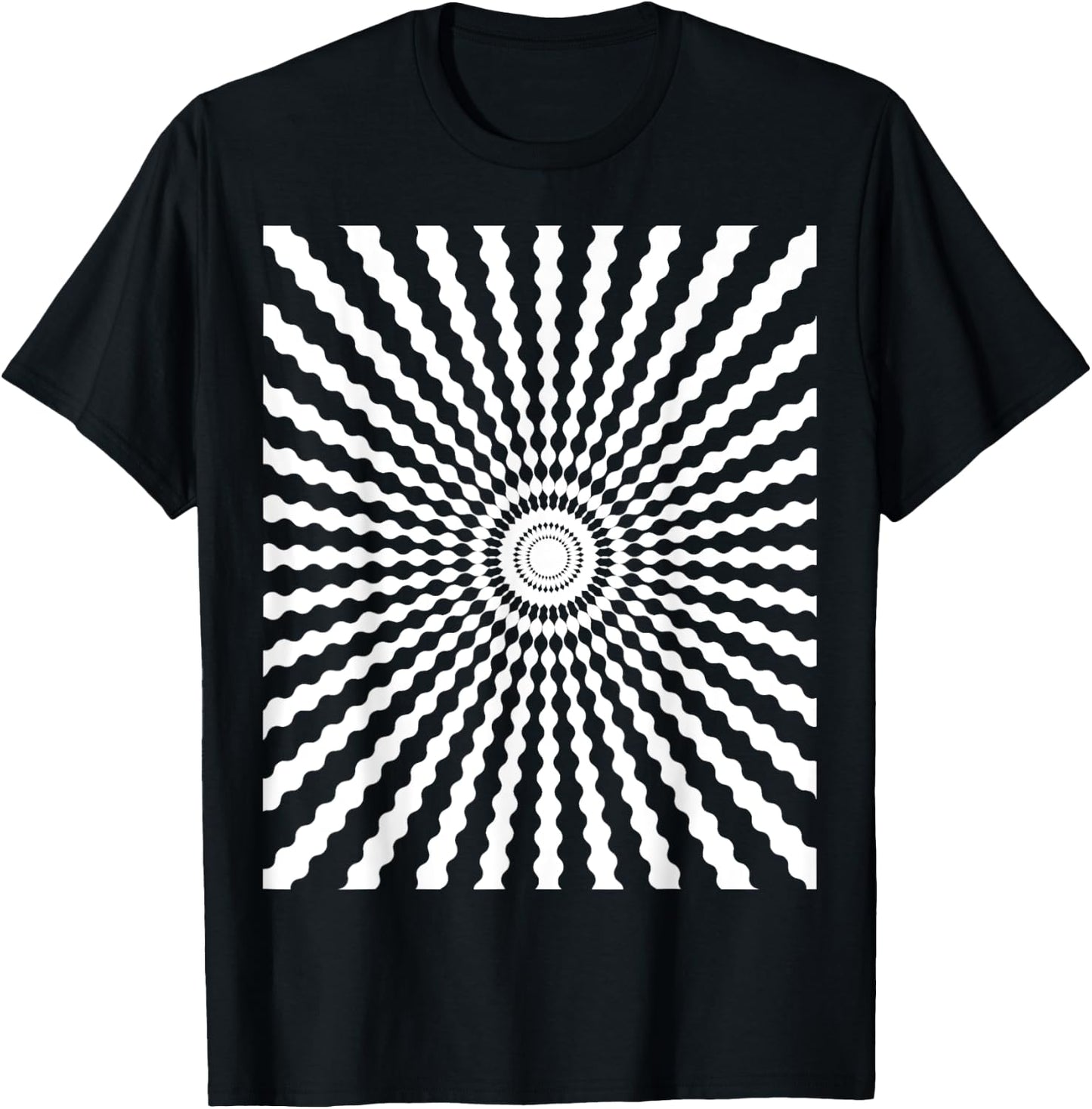 Optical Illusion Spiral | Trippy EDM Festival Shirt T-Shirt - T-Shirt | Black