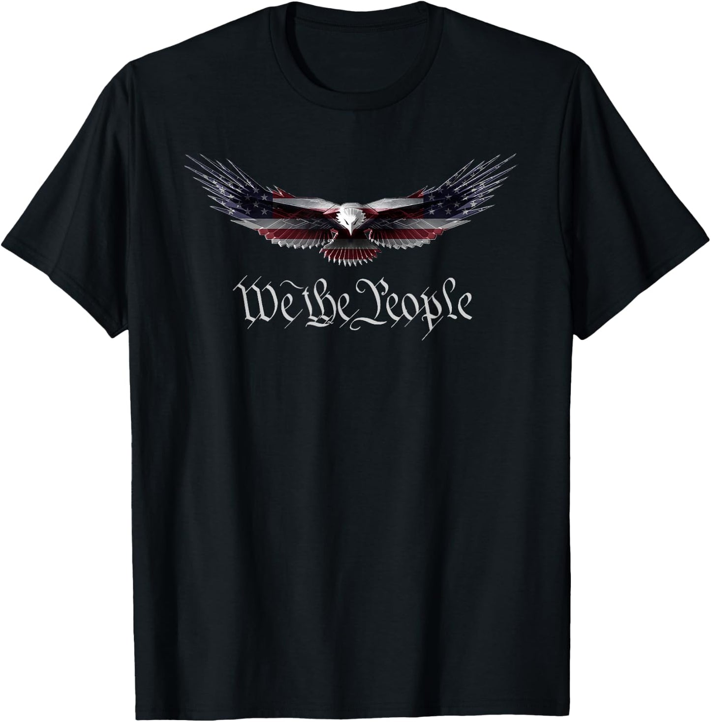 American Patriot Freedom Eagle USA Flag T-Shirt - T-Shirt | Black