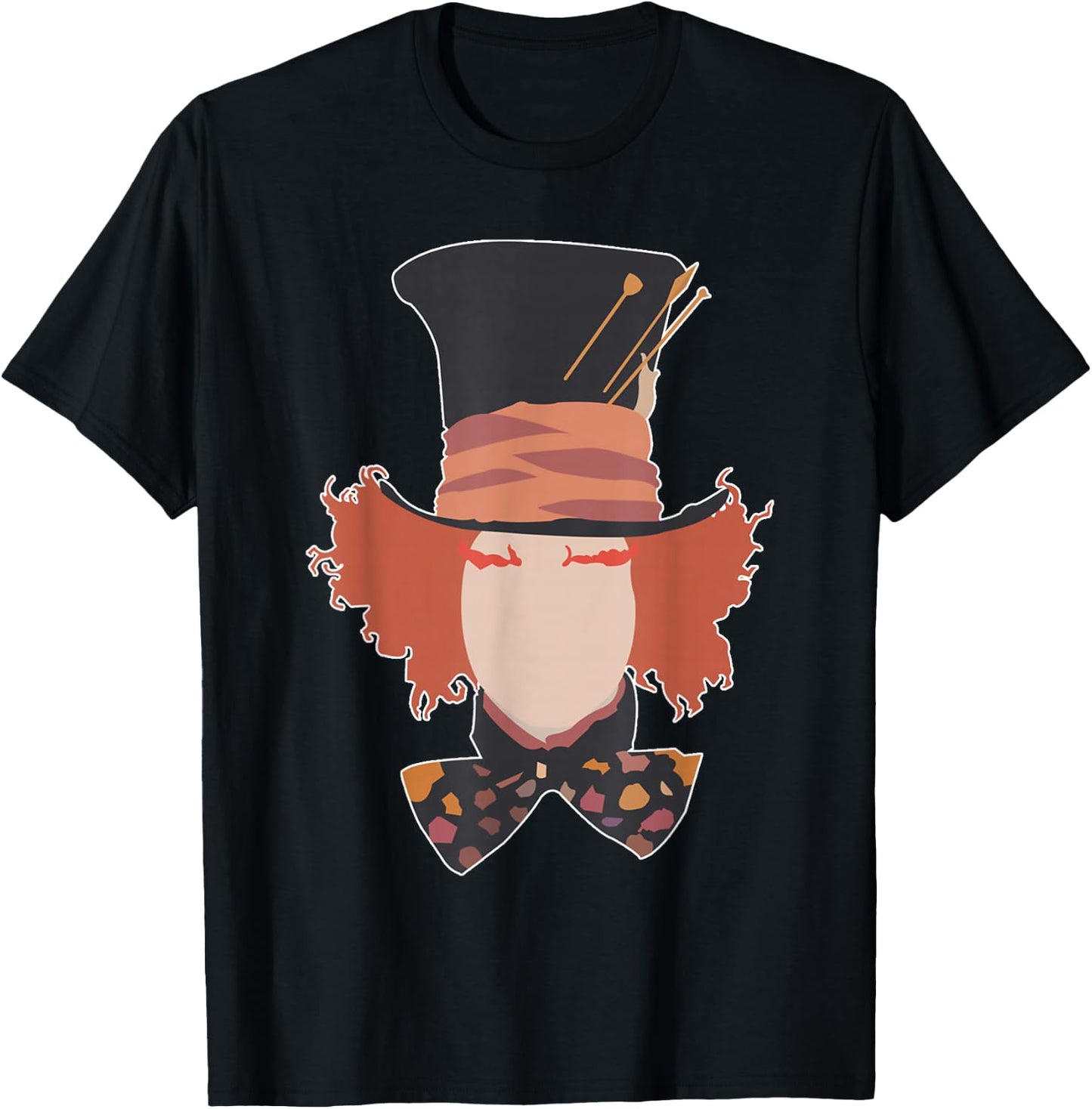 Mad Hatter Alice Minimalist We're All Mad Wonderland T-Shirt - T-Shirt | Black