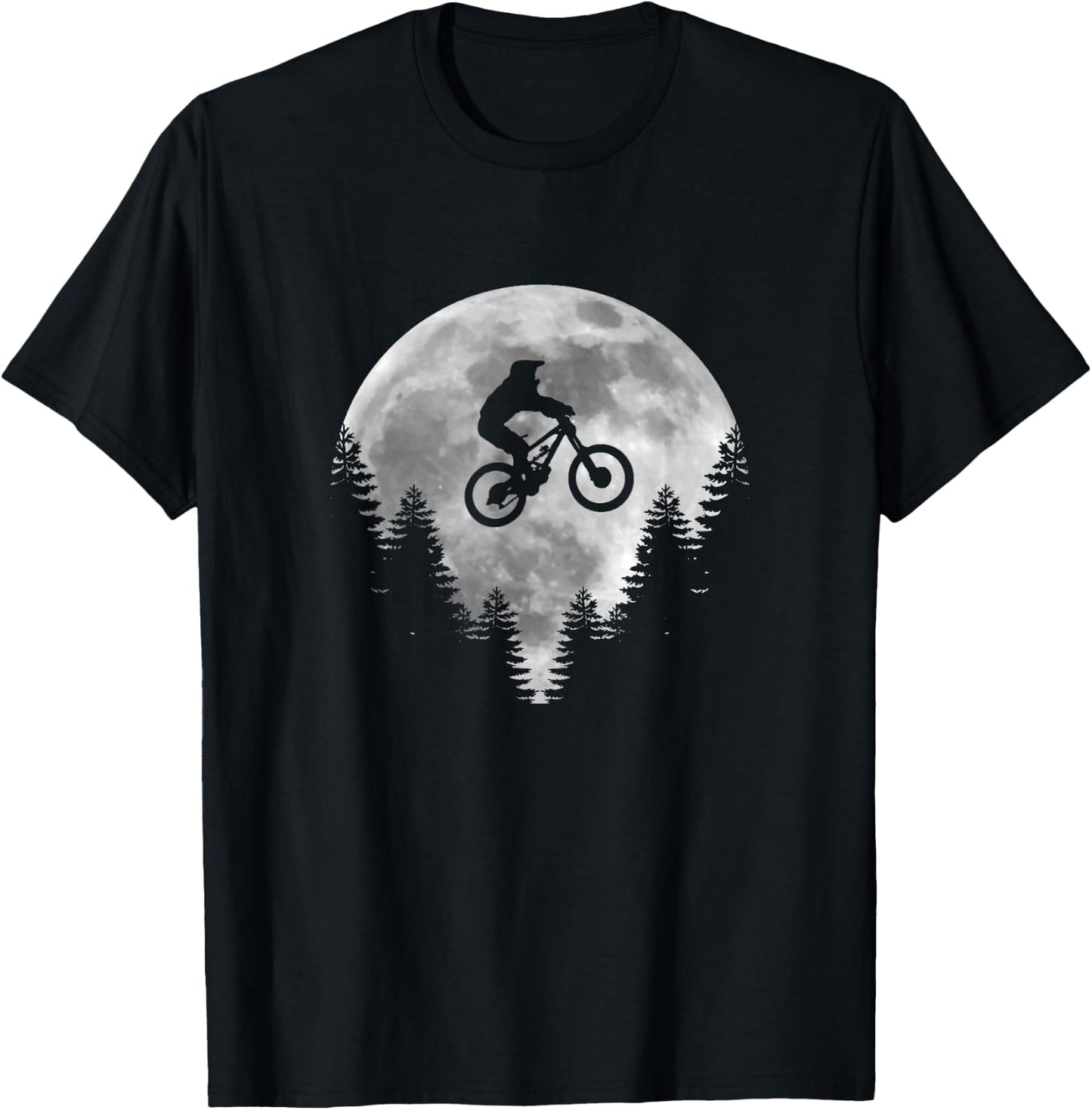Mountain Bike - MTB Moon Downhill Bike Shirt Gift T-Shirt - T-Shirt | Black