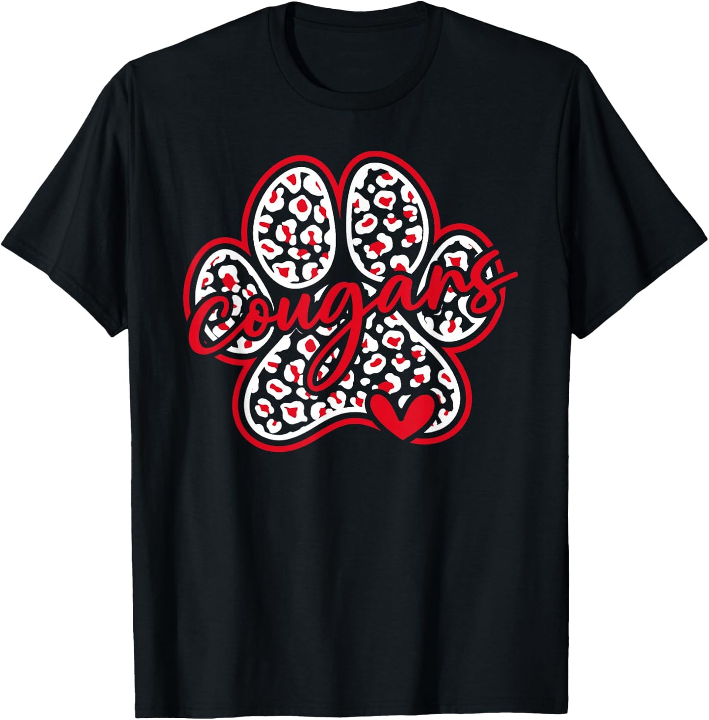 Vintage Cougars School Sports Team Spirit Back To School T-Shirt - T-Shirt | Black