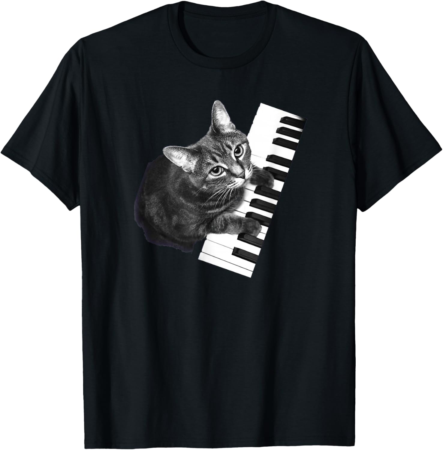 Piano Cat Shirt T-Shirt - T-Shirt | Black