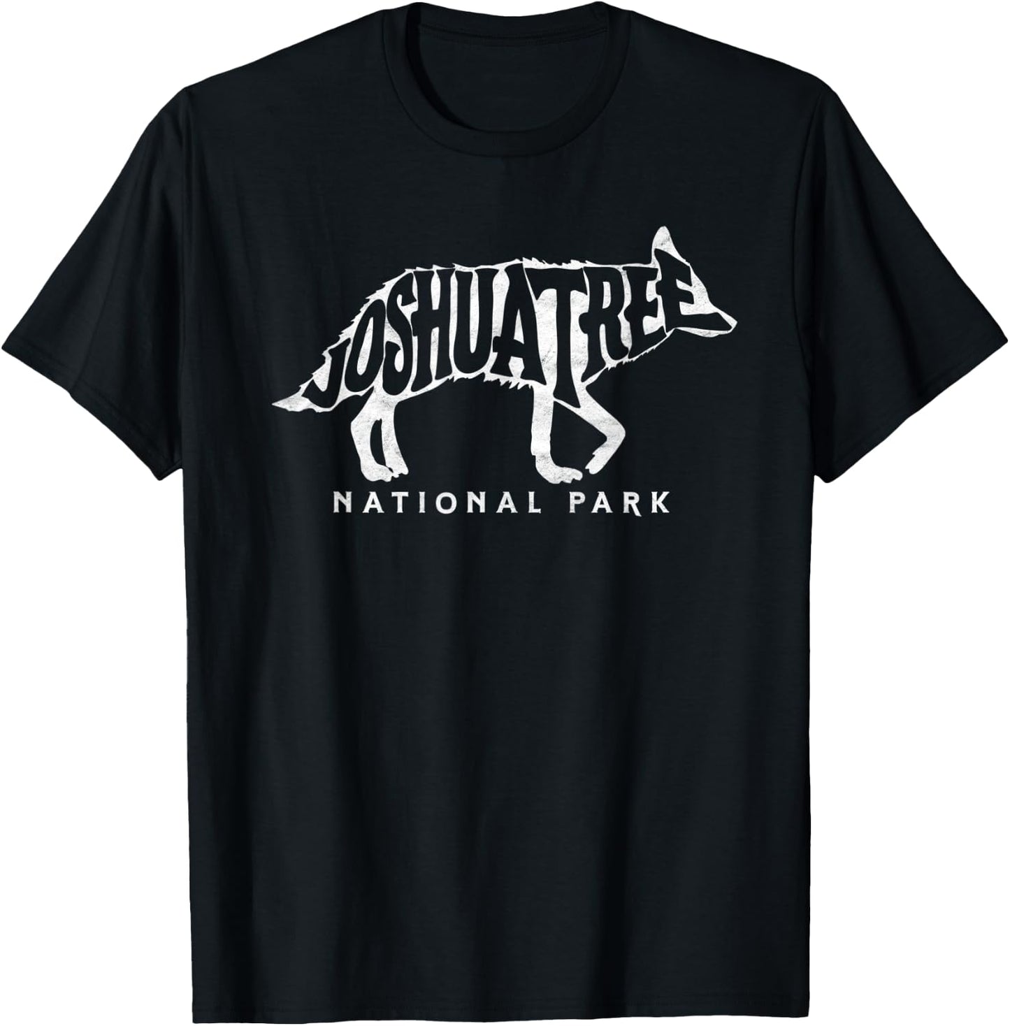 Joshua Tree National Park Minimalist Coyote Typography T-Shirt - T-Shirt | Black