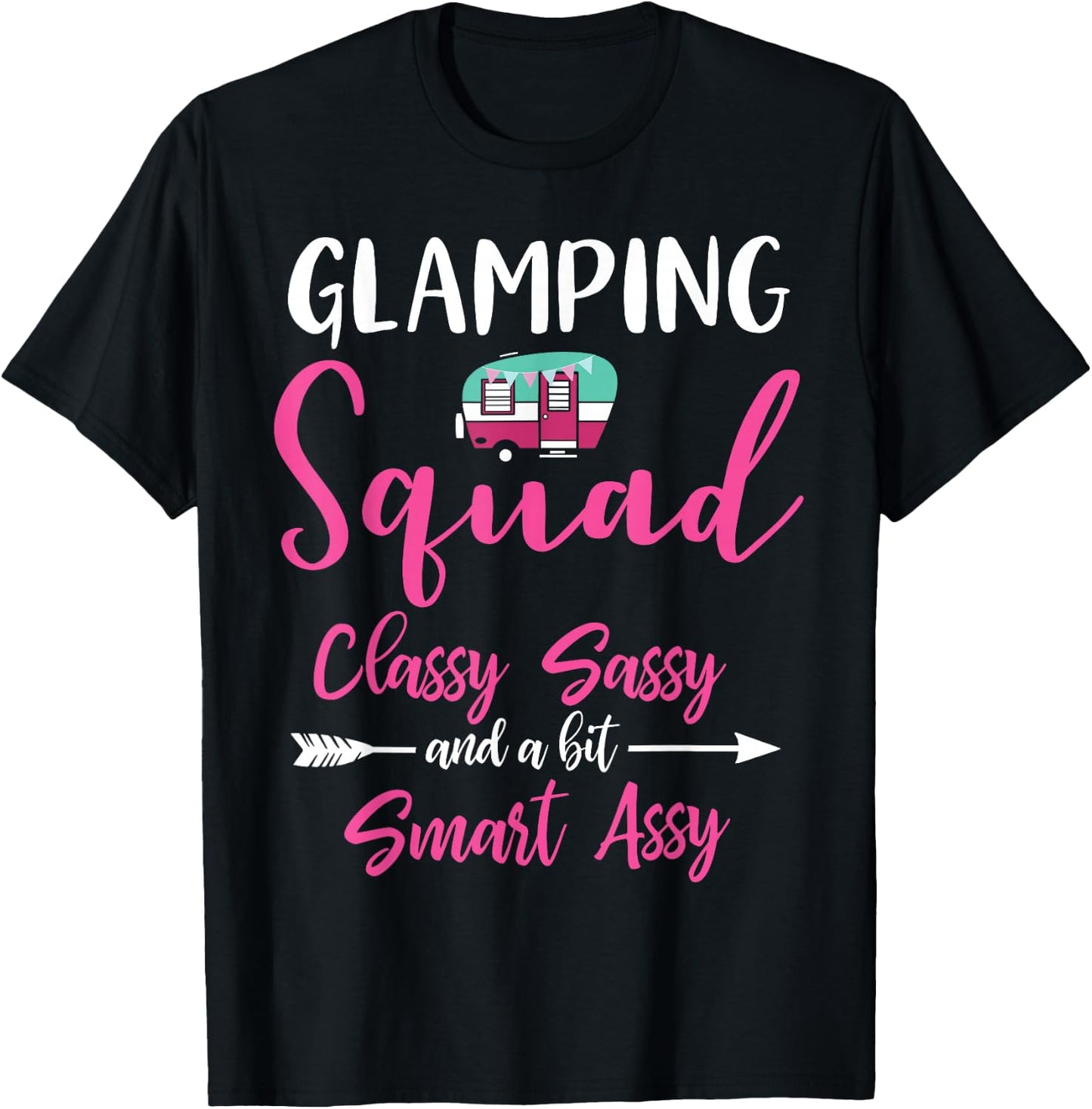 Glamping Squad Funny Matching Family Girls Camping Trip T-Shirt - T-Shirt | Black