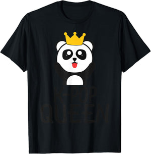 K-Pop Queen Cute Kawaii Panda T-Shirt - T-Shirt | Black