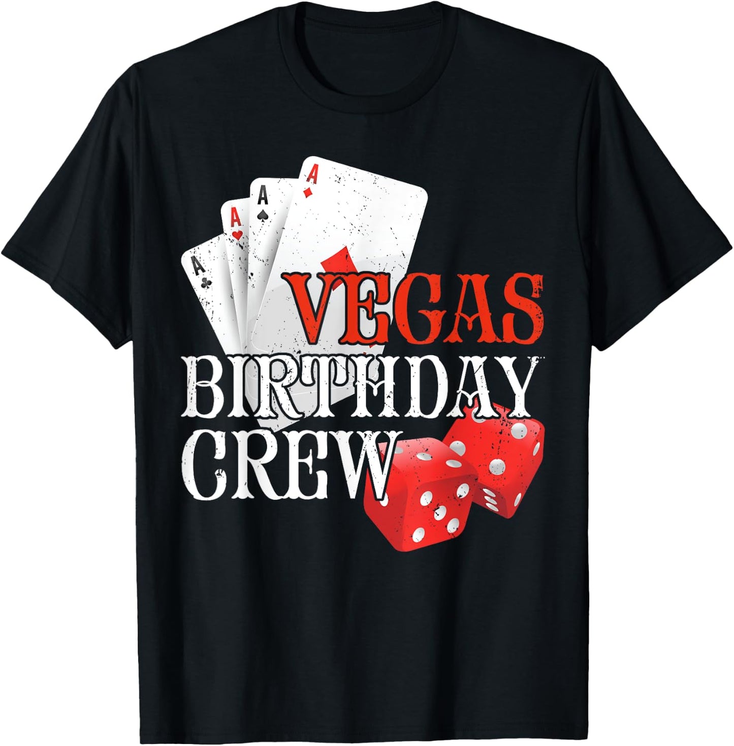 Casino Themed Vegas Birthday Crew Fun T-Shirt - T-Shirt | Black