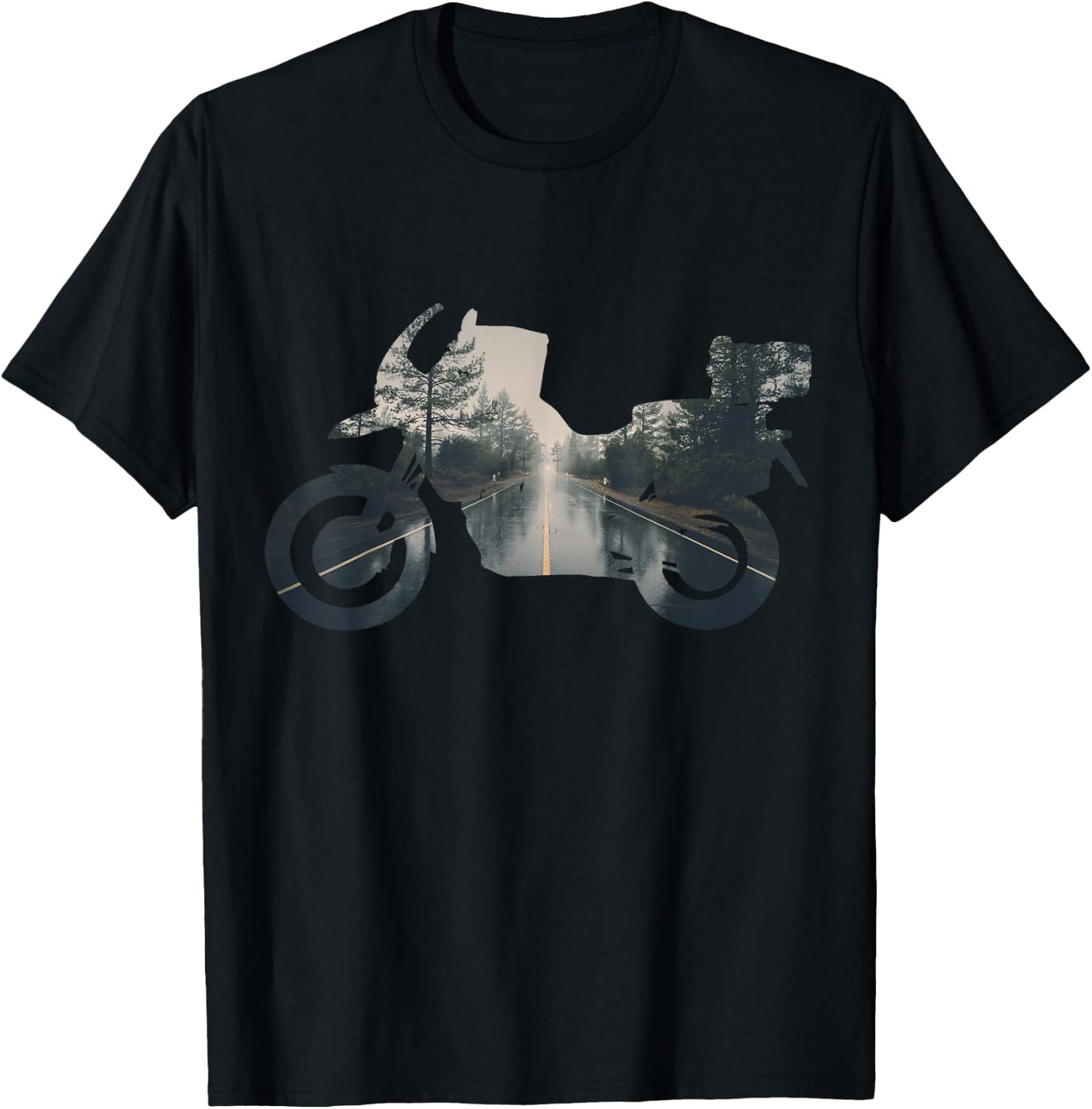 Adventure Motorcycle Bike Travel Off Road Nature T-Shirt - T-Shirt | Black