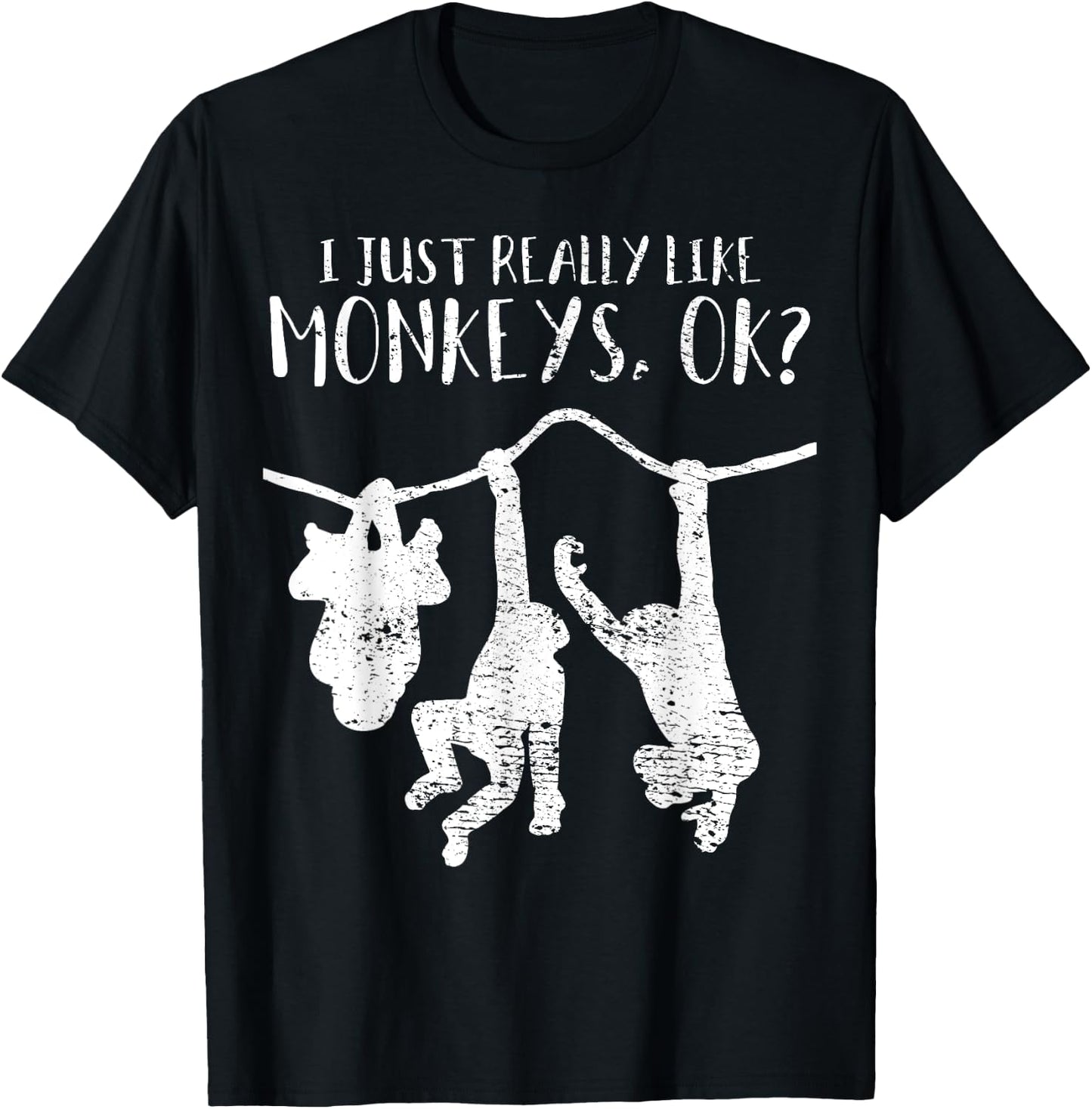 Monkeys Apes Chimps Funny Zoo Vintage Gift T-Shirt - T-Shirt | Black