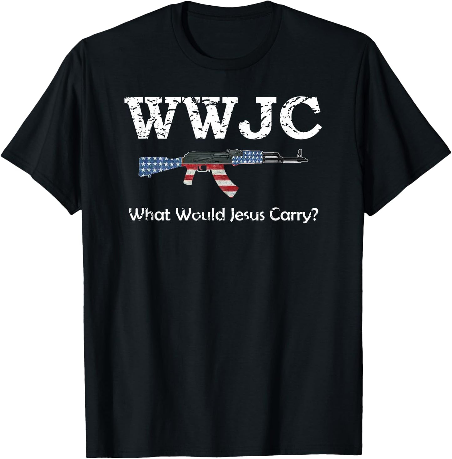 Funny "What Would Jesus Carry?" Pro Gun 2nd Amendment shirt T-Shirt - T-Shirt | Black