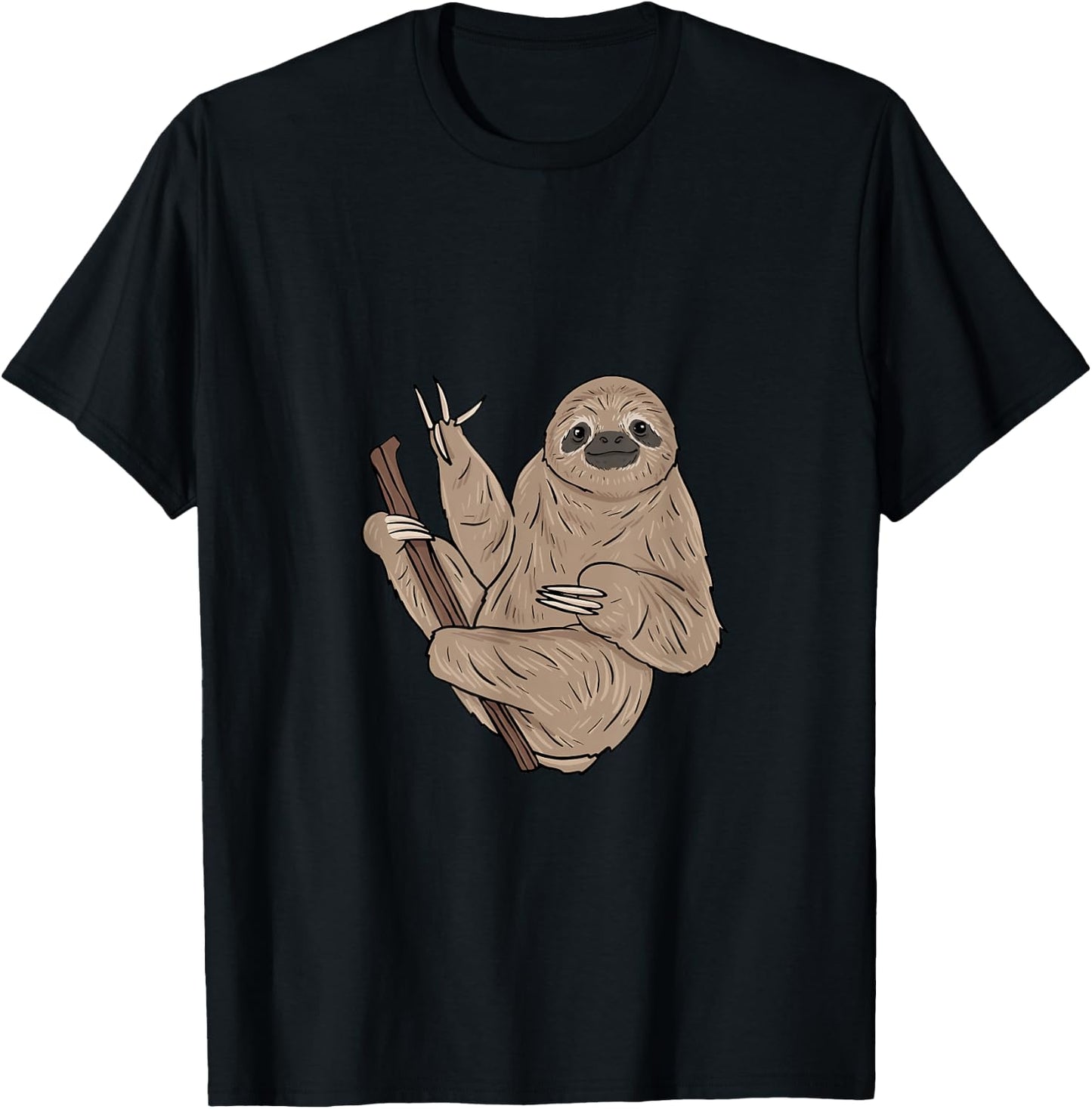 ILY Sloth ASL Hand Gesture Deaf Hearing Loss Awareness T-Shirt - T-Shirt | Black