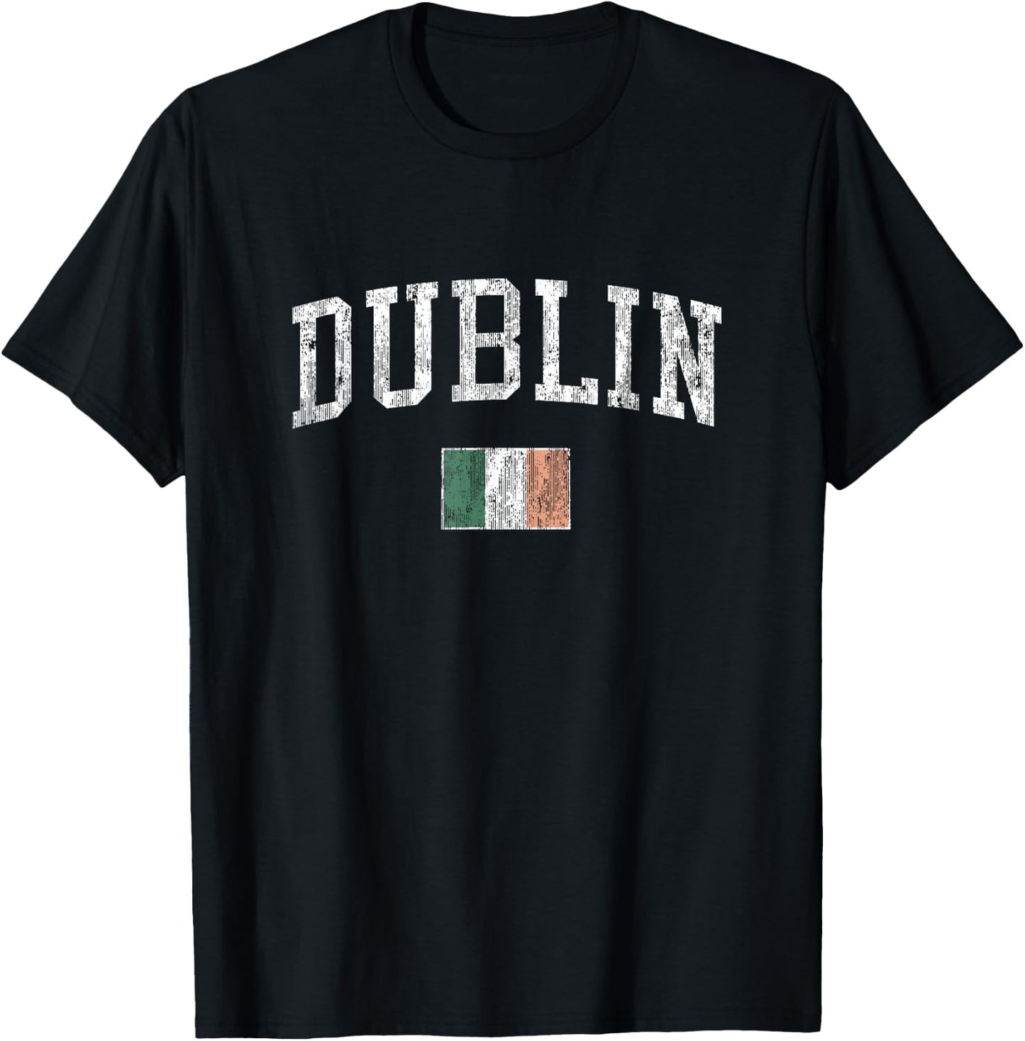 Dublin Ireland Vintage Sports Design Irish Flag T-Shirt - T-Shirt | Black