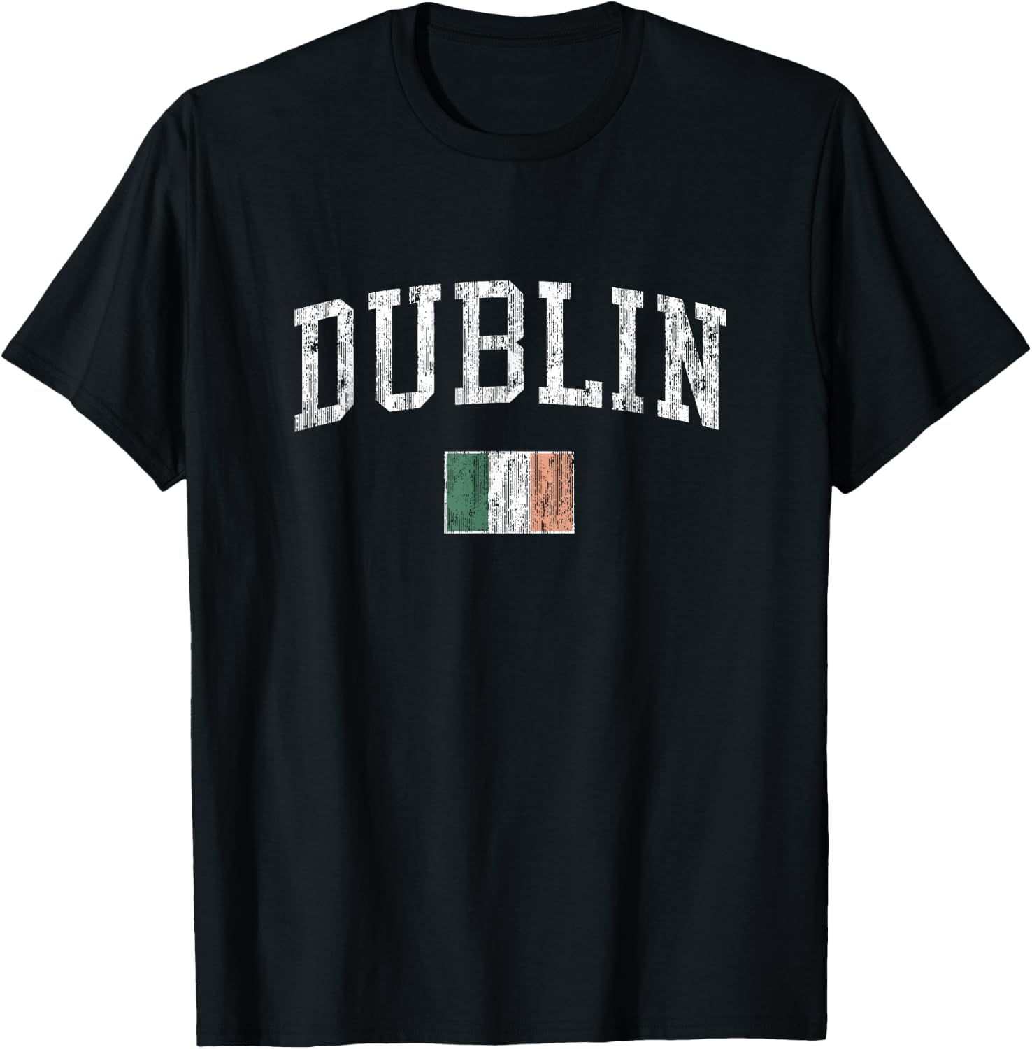 Dublin Ireland Vintage Sports Design Irish Flag T-Shirt - T-Shirt | Black