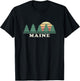 Maine ME Vintage Retro 70s Design T-Shirt - T-Shirt | Black