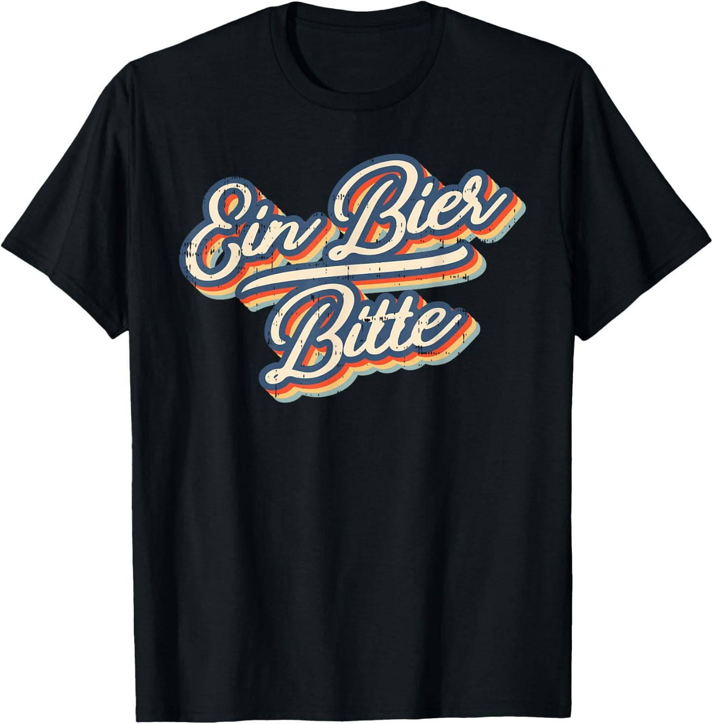 Retro Ein Bier Bitte Funny Vintage Beer German Oktoberfest T-Shirt - T-Shirt | Black