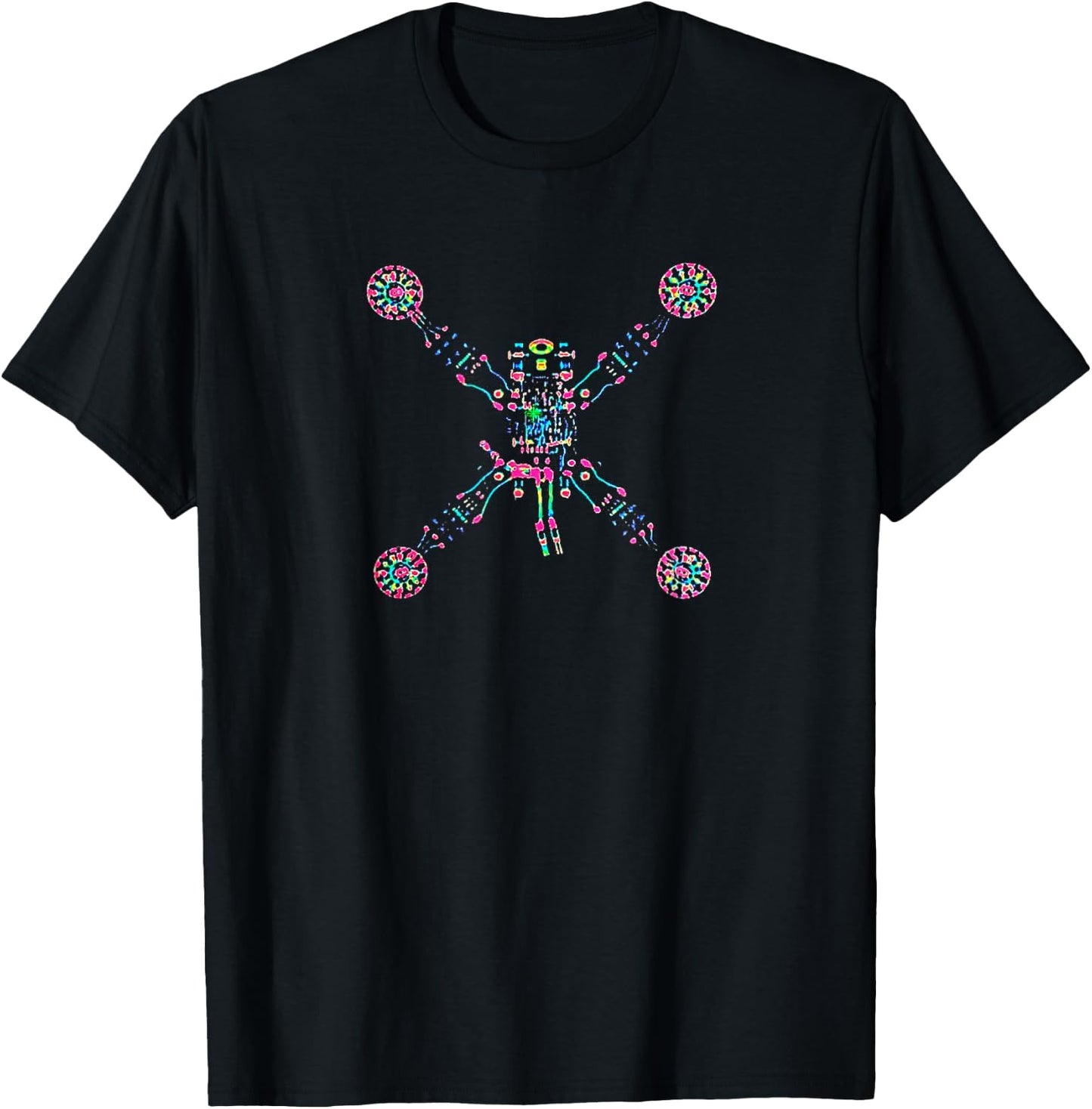 Mini Quadcopter Color XRay Drone Shirt T-Shirt - T-Shirt | Black