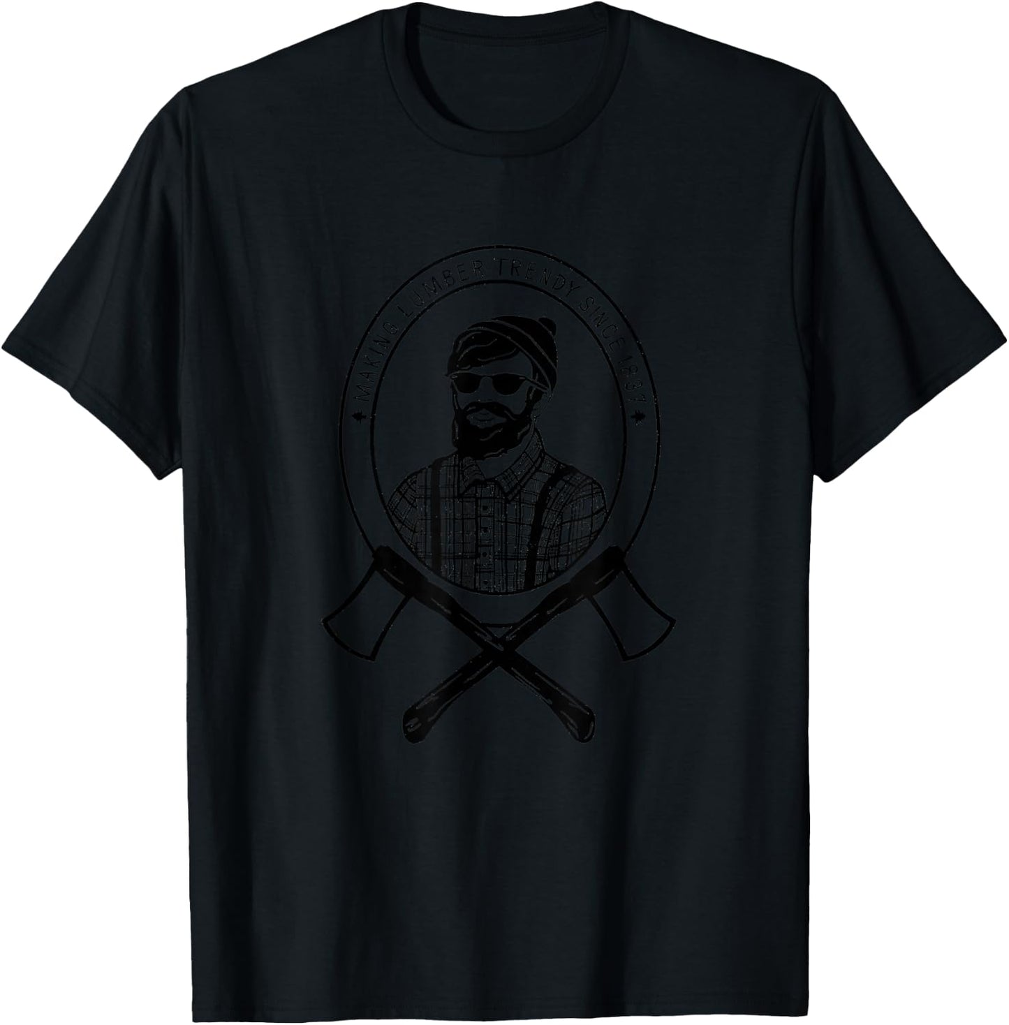 Paul Bunyan Lumberjack Hipster Bearded Country Man Shirt T-Shirt - T-Shirt | Black